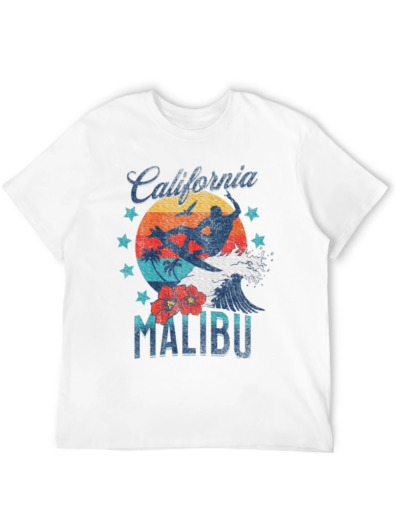 California Malibu Surfer Graphic T-Shirt