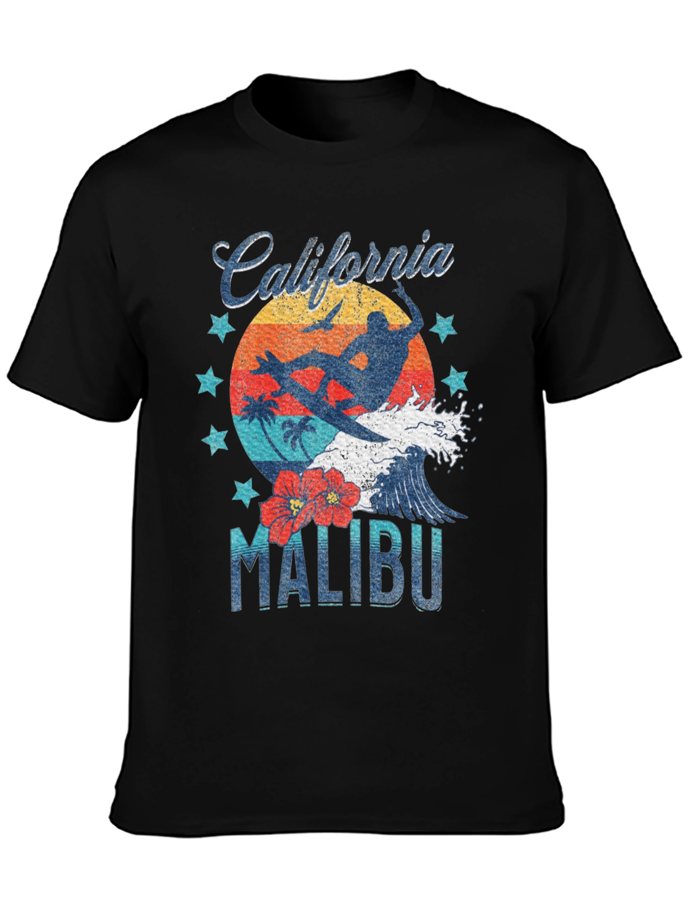 California Malibu Surfer Graphic T-Shirt