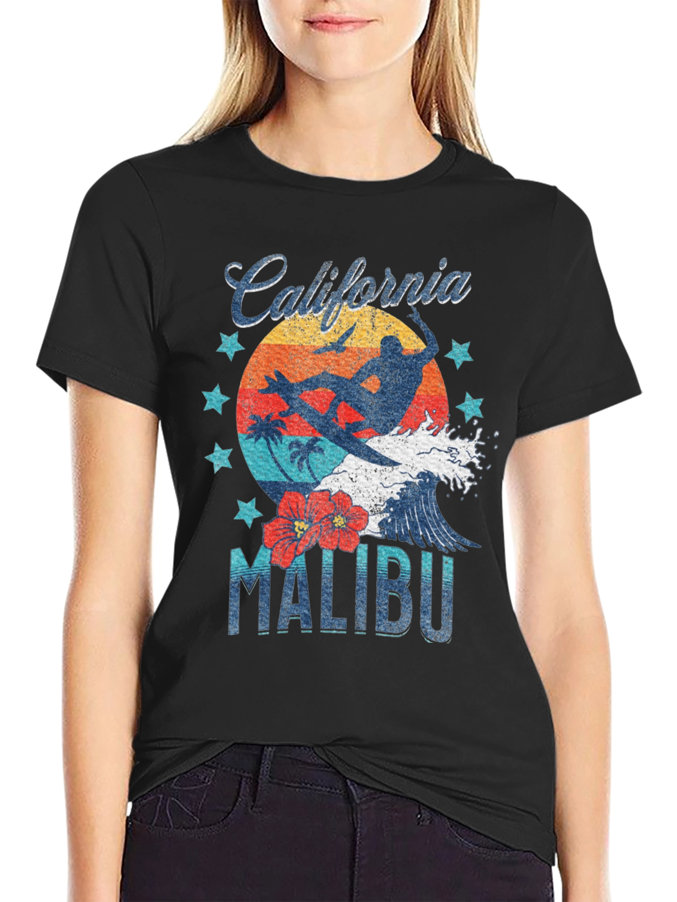 California Malibu Surfer Graphic T-Shirt