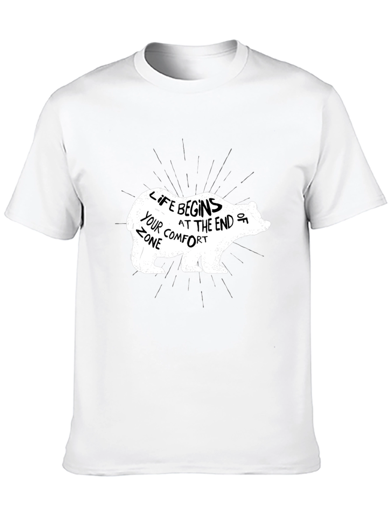 Life Begins Bear Graphic Tee - Black
