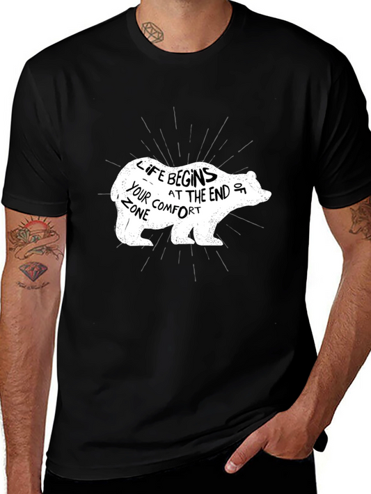 Life Begins Bear Graphic Tee - Black