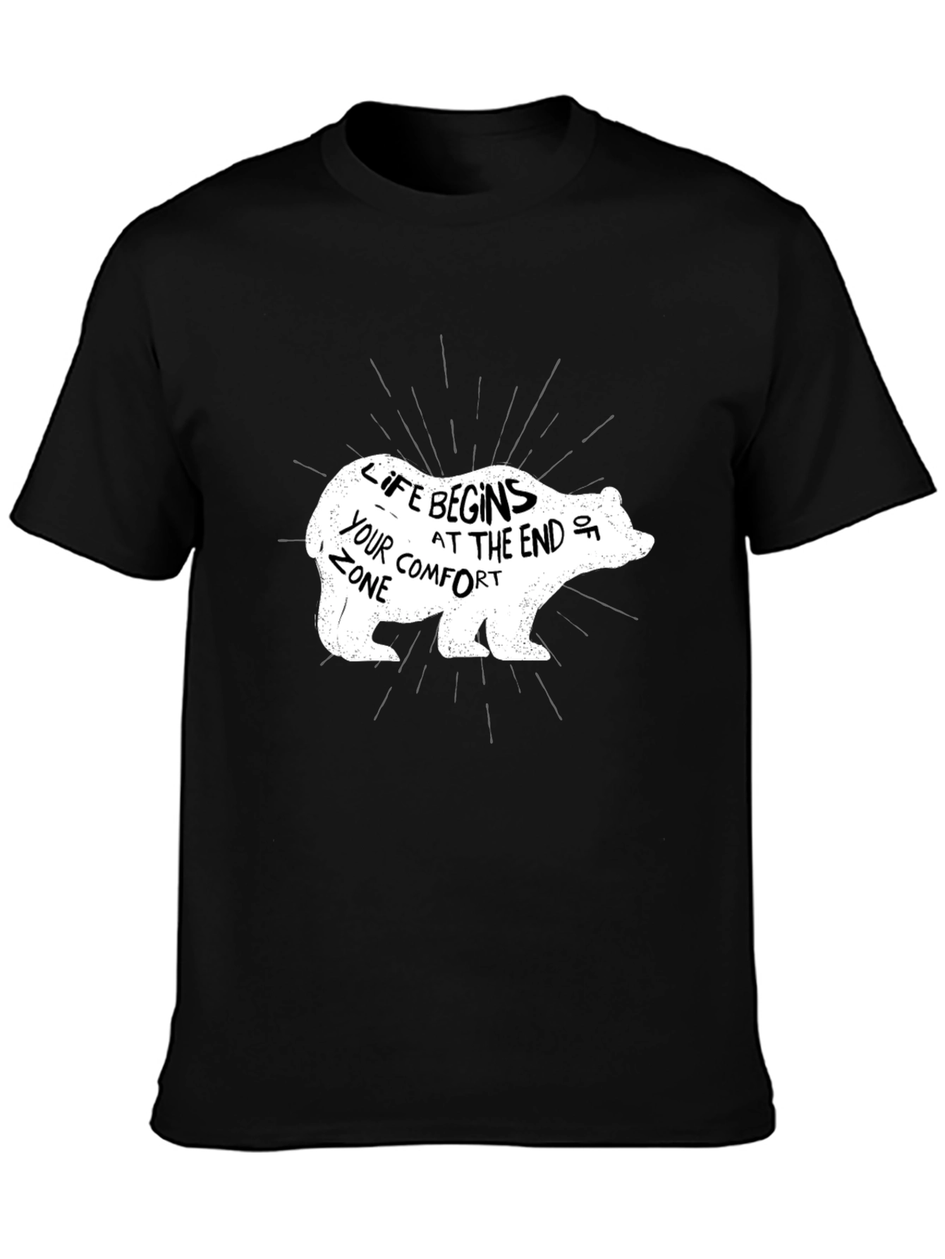 Life Begins Bear Graphic Tee - Black