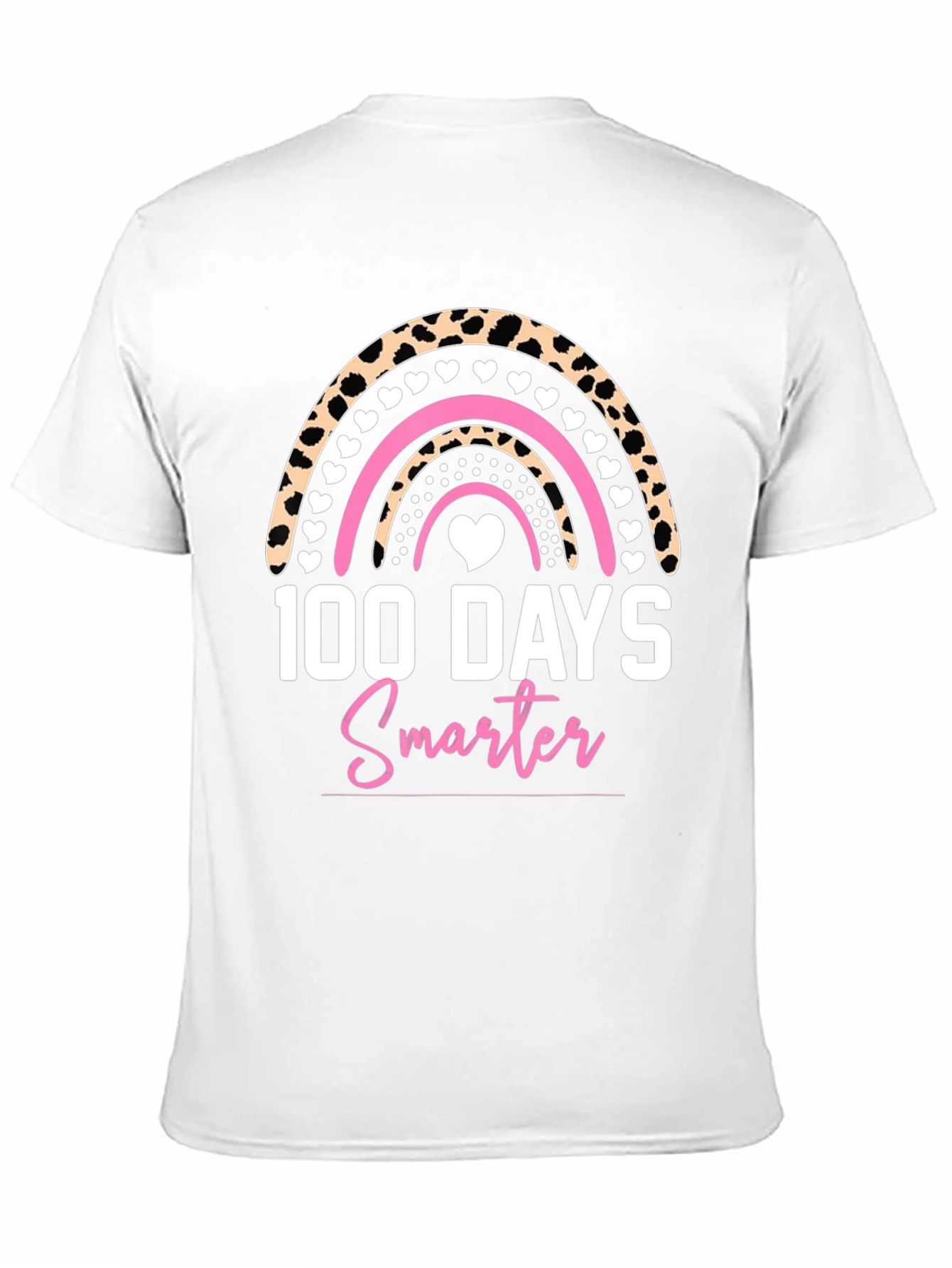 100 Days Smarter Rainbow Leopard Print T-Shirt