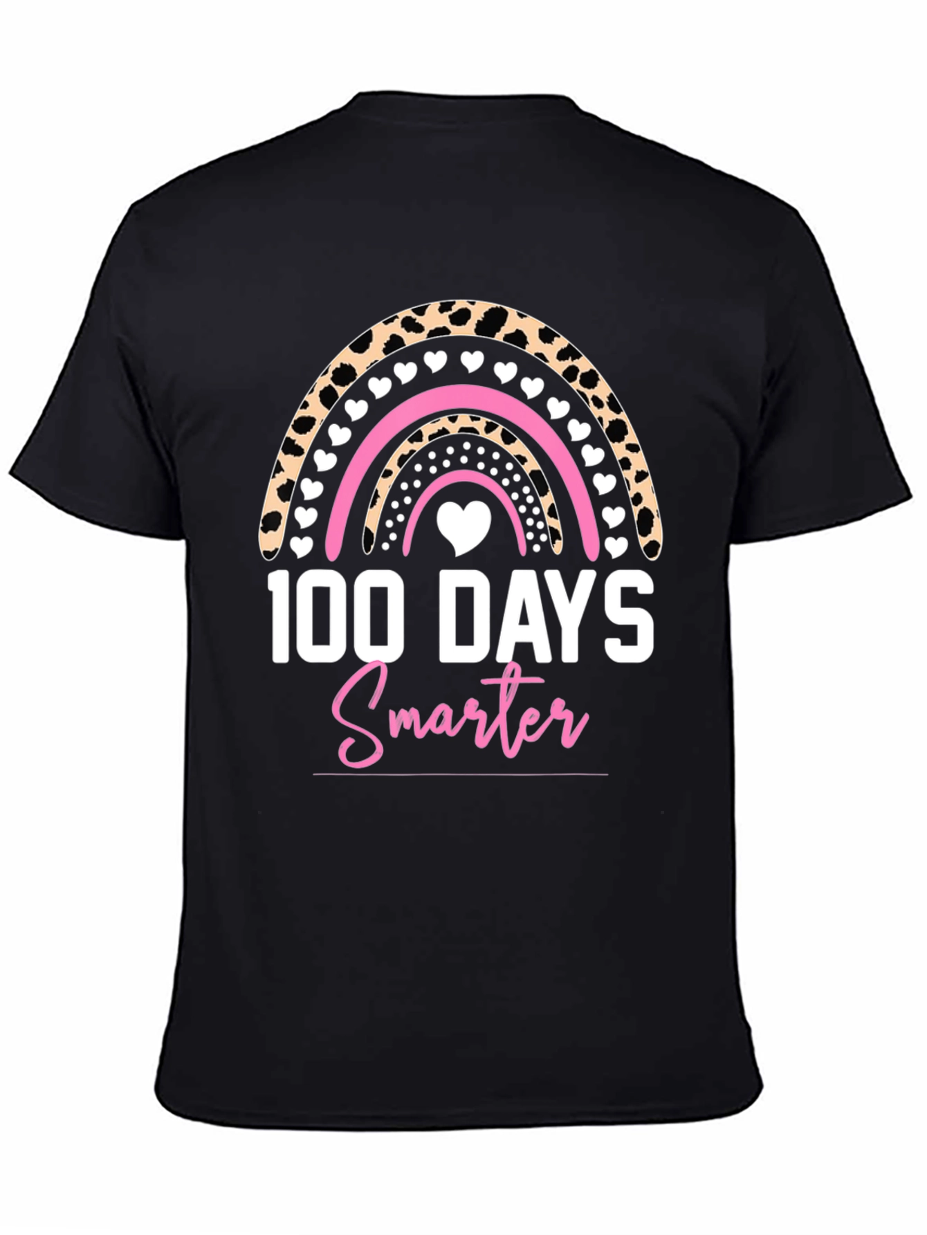 100 Days Smarter Rainbow Leopard Print T-Shirt