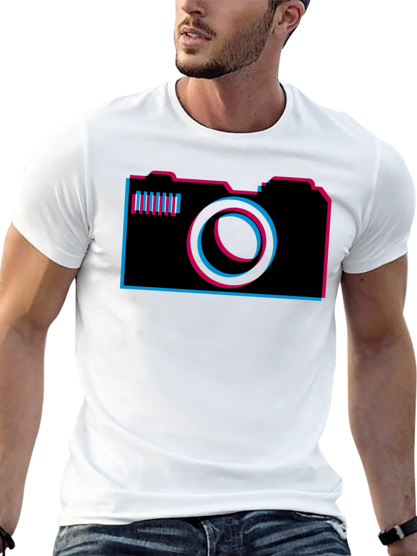 Retro Camera Graphic Tee - Mens Black T-Shirt