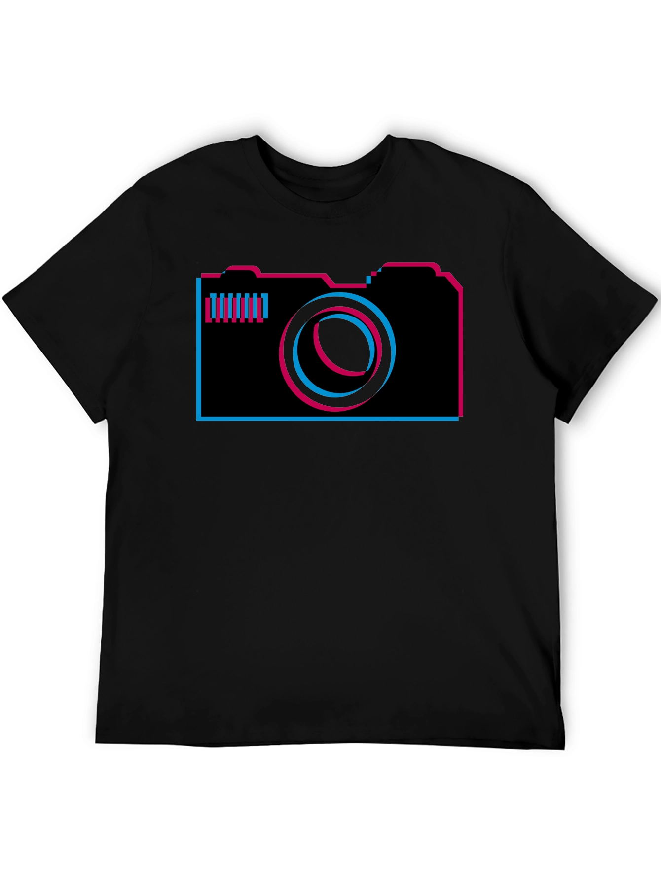 Retro Camera Graphic Tee - Mens Black T-Shirt