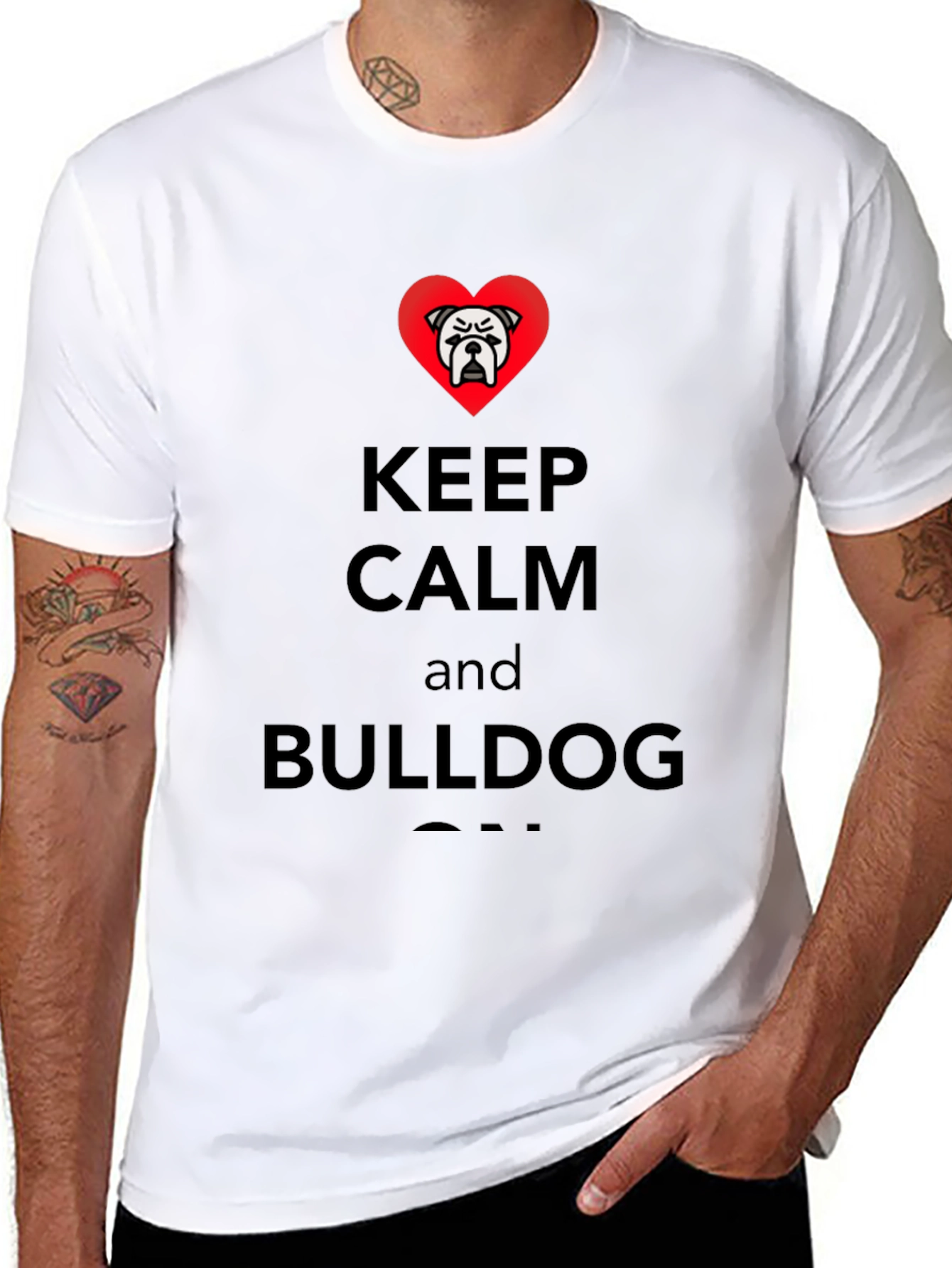 Keep Calm Bulldog T-Shirt - Black