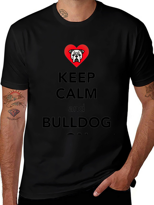 Keep Calm Bulldog T-Shirt - Black