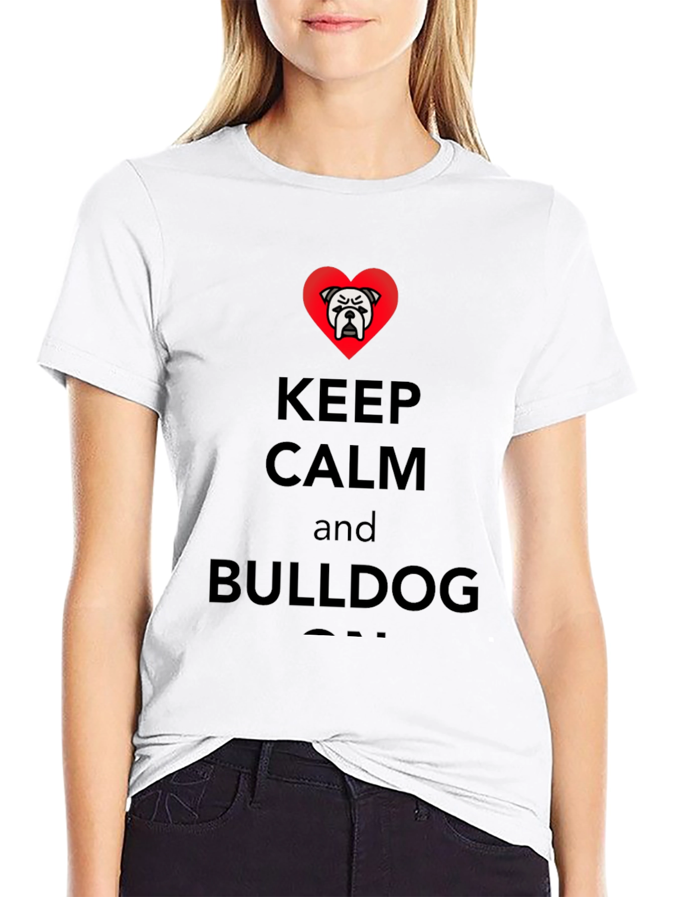 Keep Calm Bulldog T-Shirt - Black