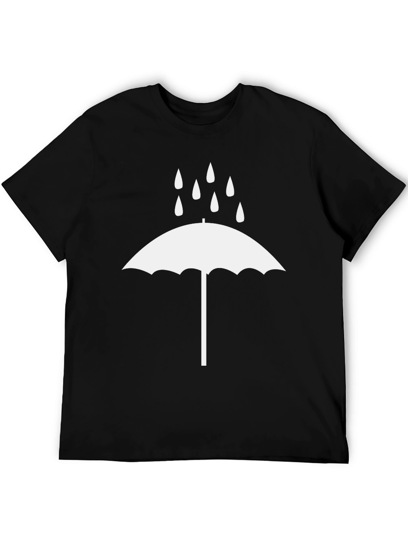 Rainy Day Umbrella Graphic Tee - Black