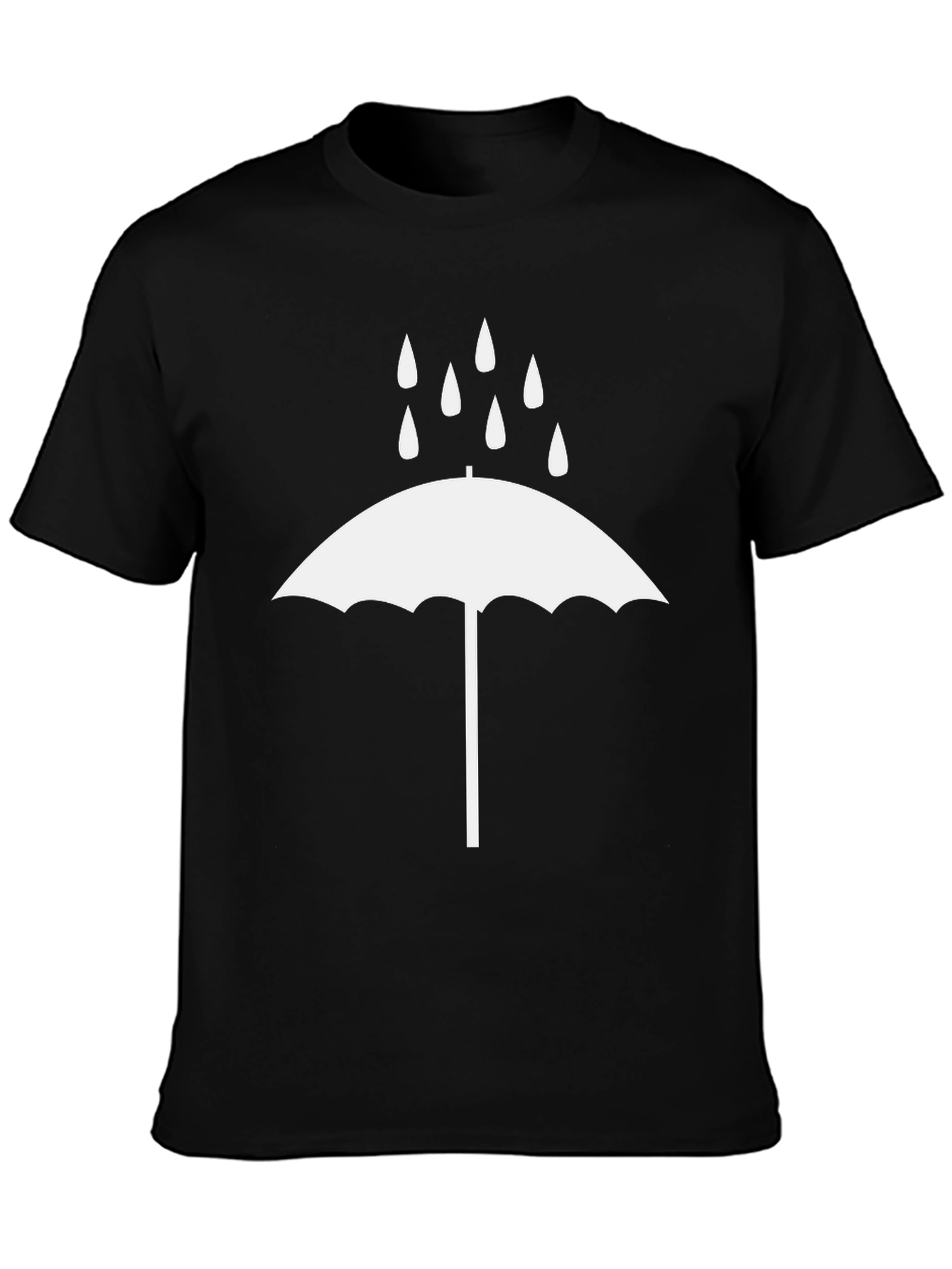 Rainy Day Umbrella Graphic Tee - Black