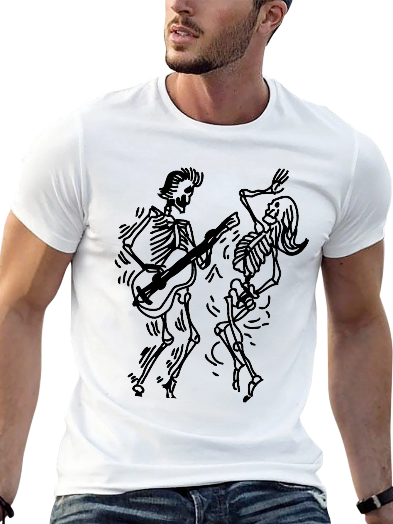 Skeleton Band Black Graphic Tee