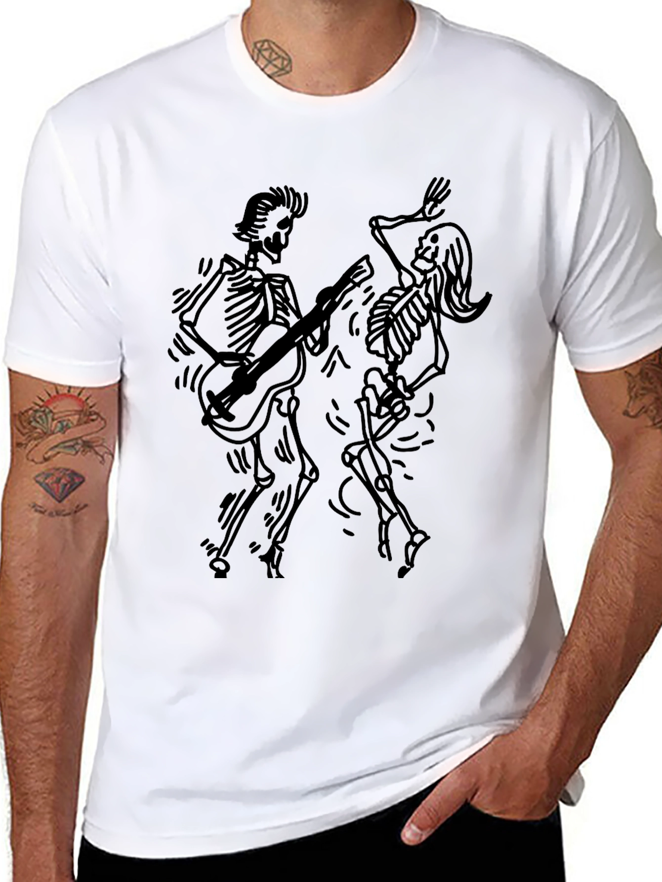 Skeleton Band Black Graphic Tee