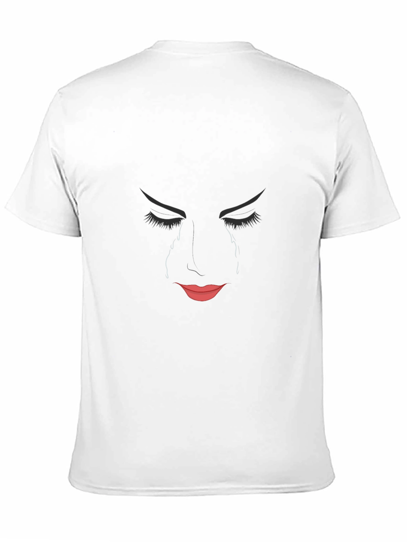 Emo Graphic T-Shirt - Crying Face Design