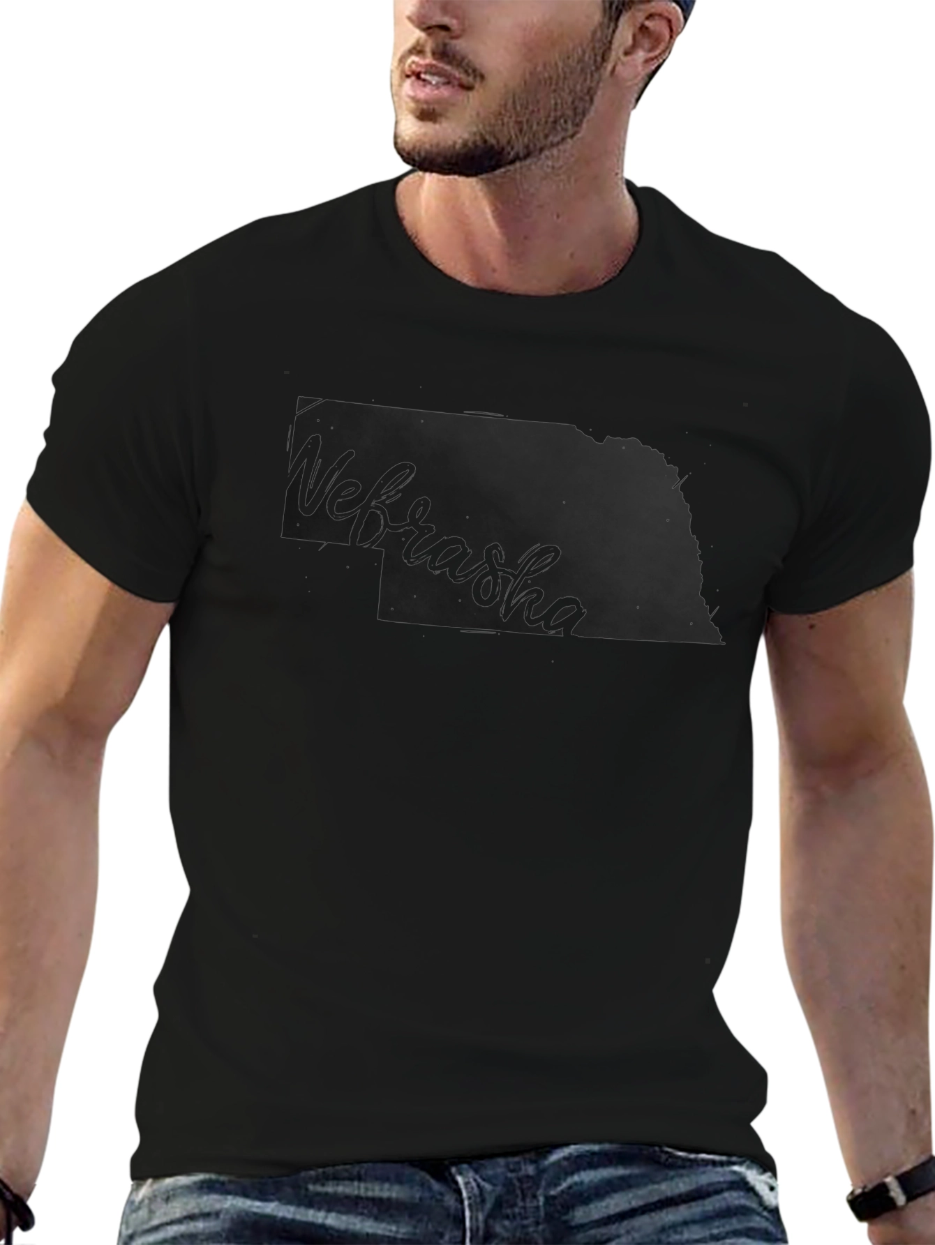 Nebraska State Outline Graphic Tee