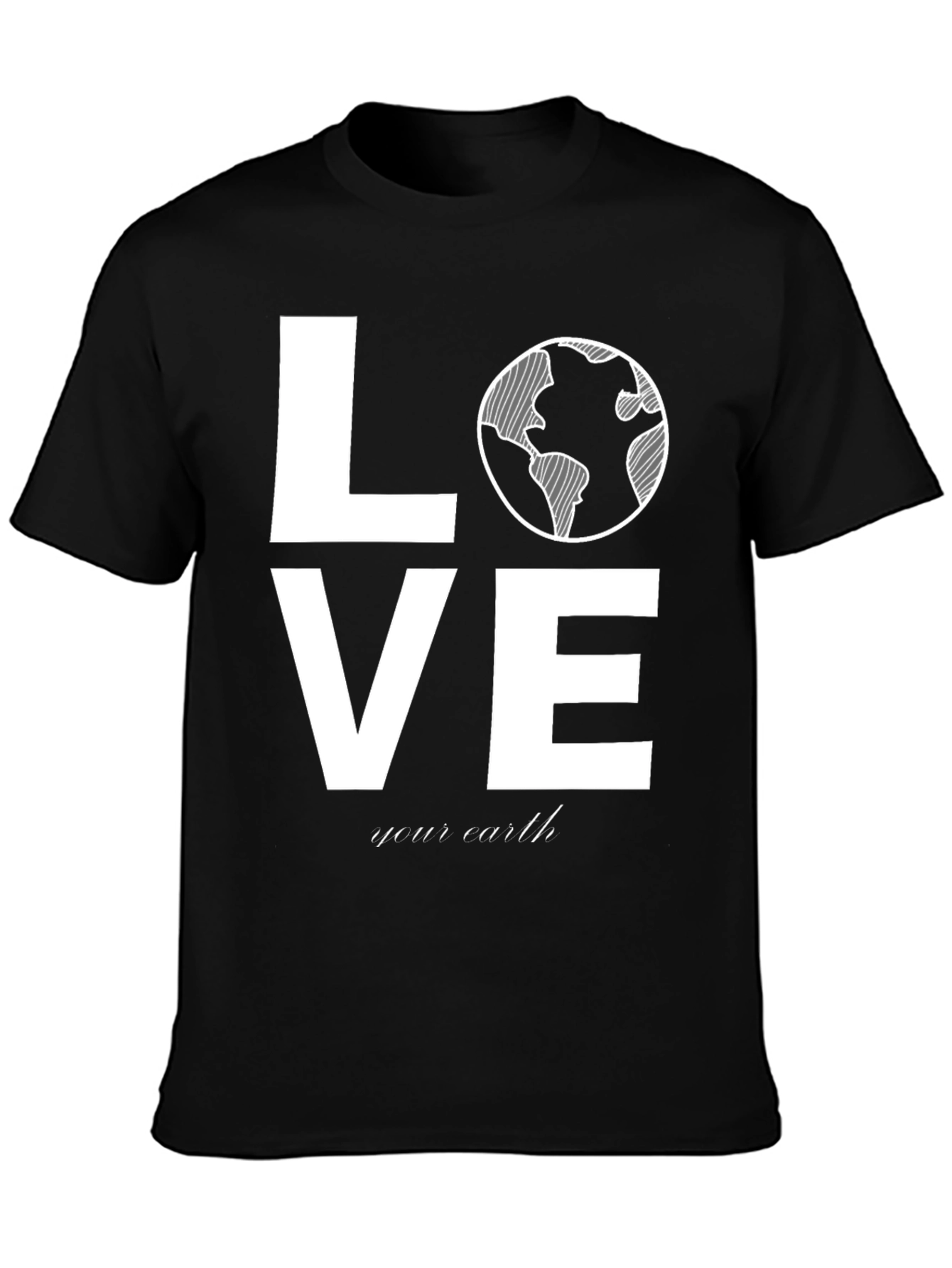 Love Your Earth Graphic Tee - Black Cotton