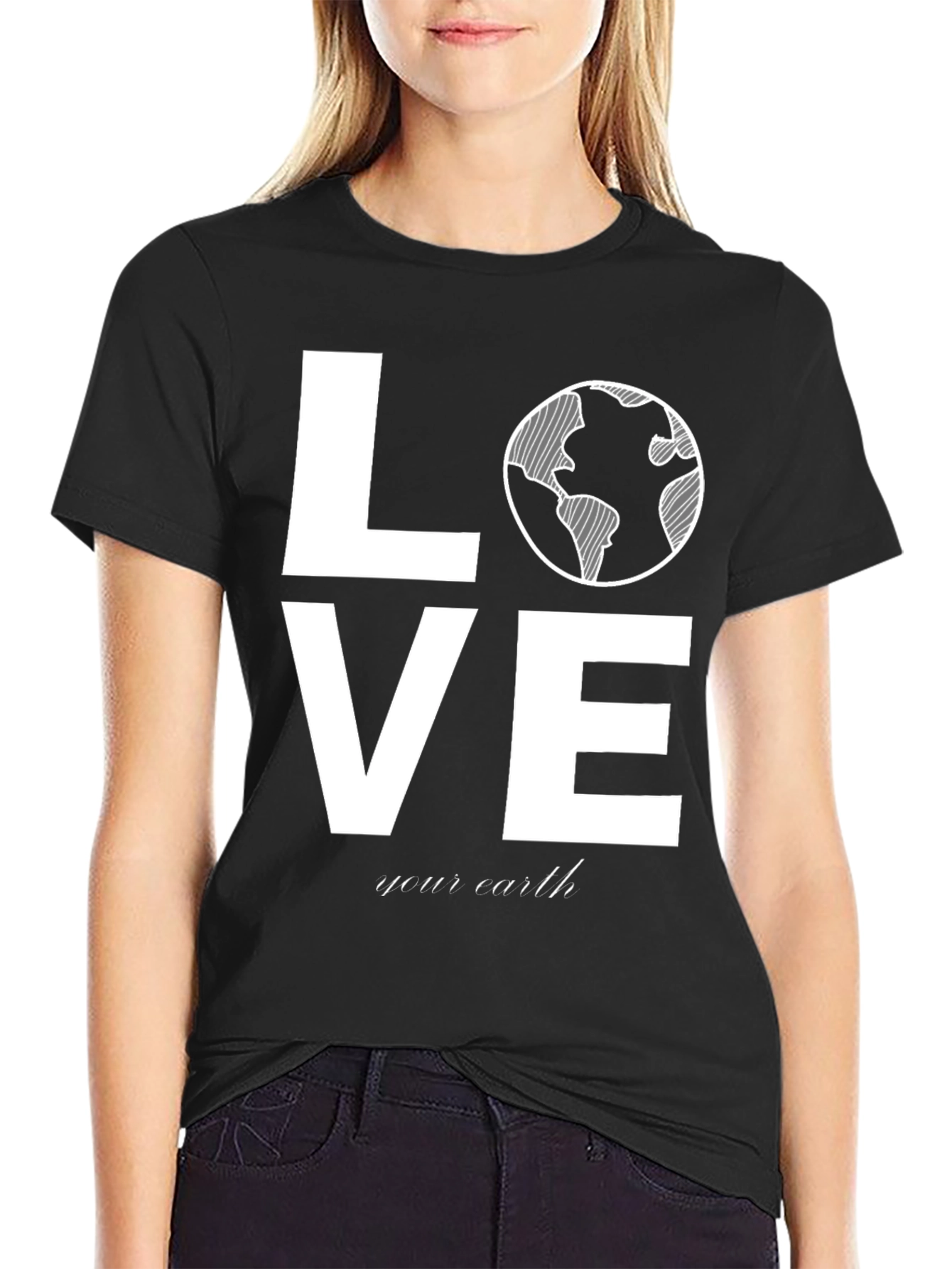 Love Your Earth Graphic Tee - Black Cotton