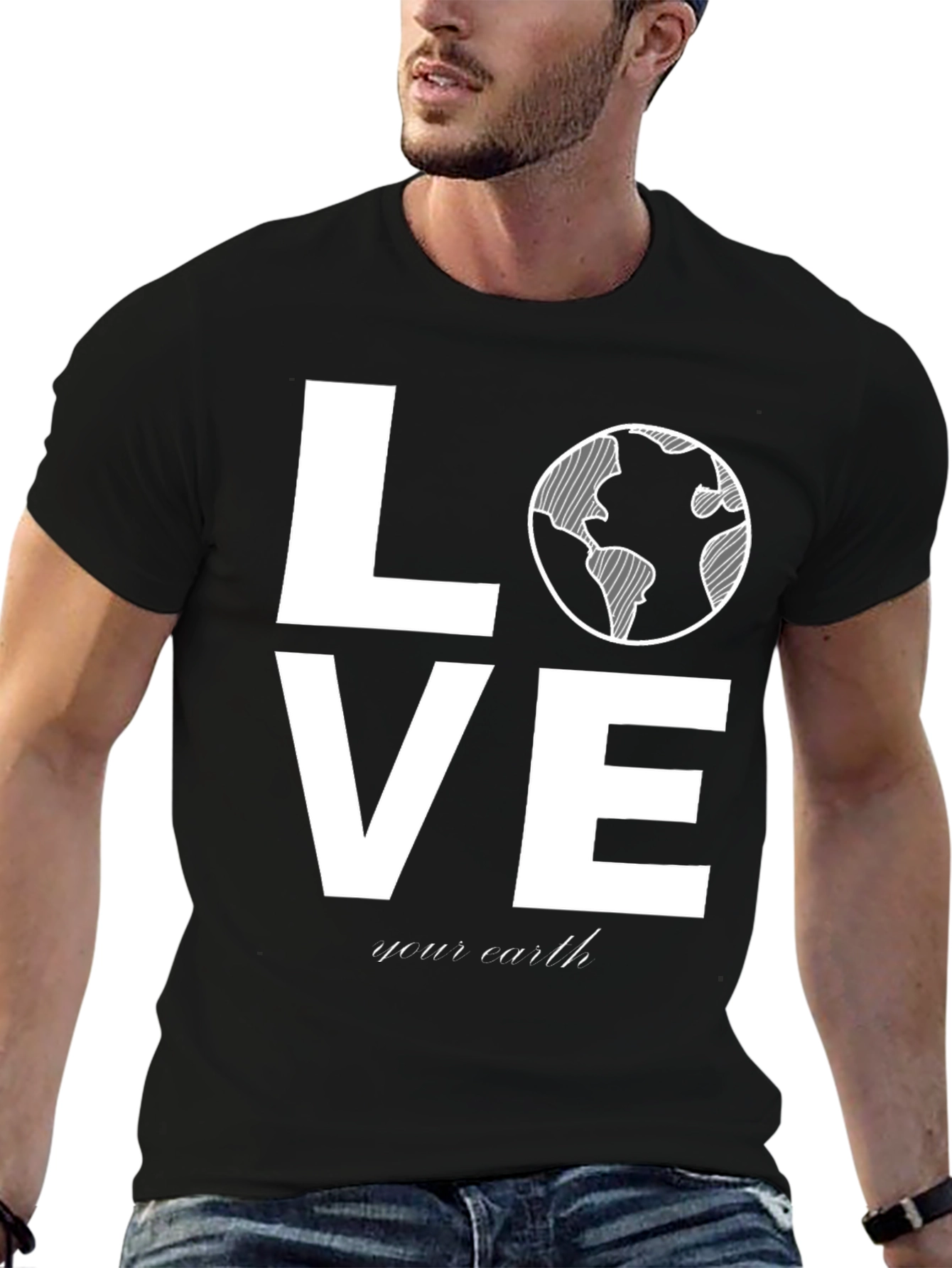 Love Your Earth Graphic Tee - Black Cotton