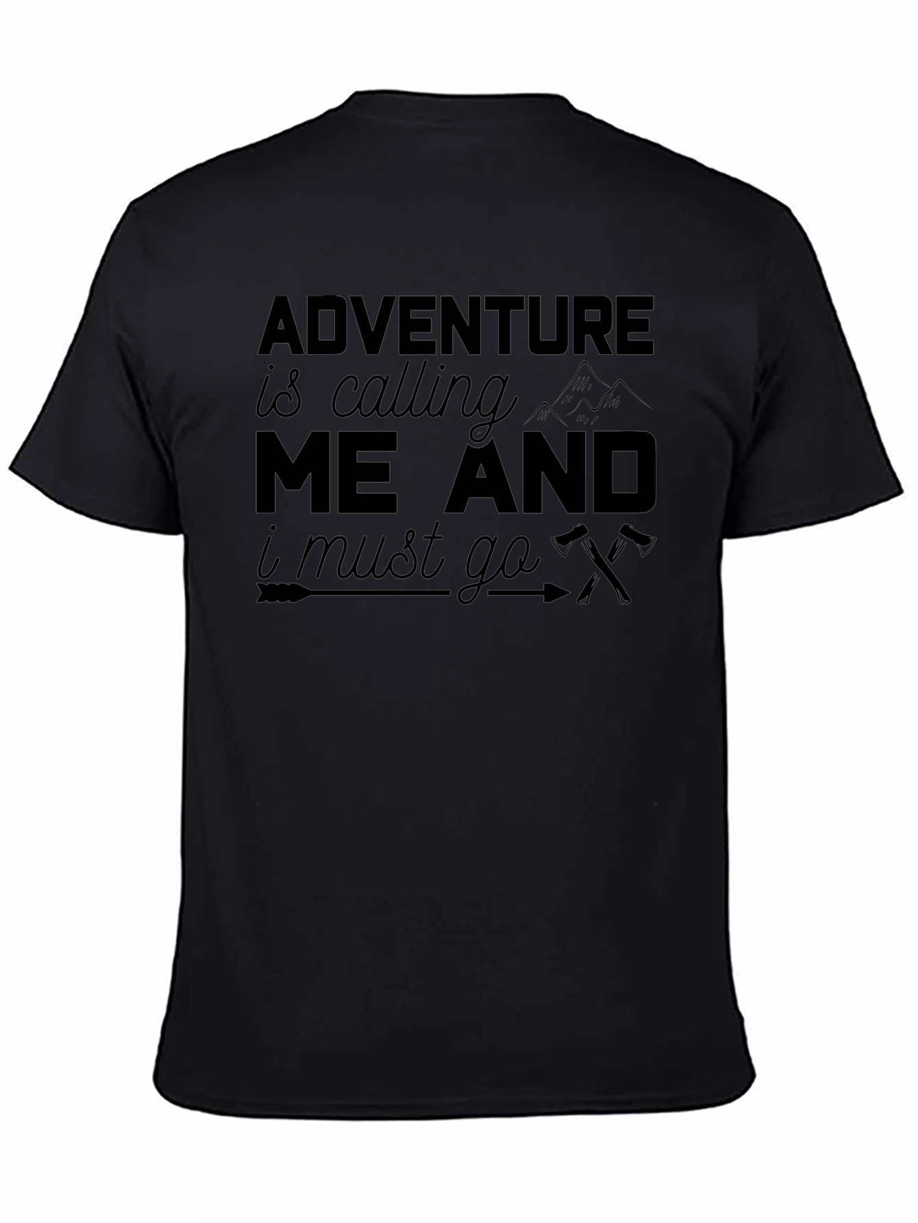 Adventure Awaits Black Graphic Tee