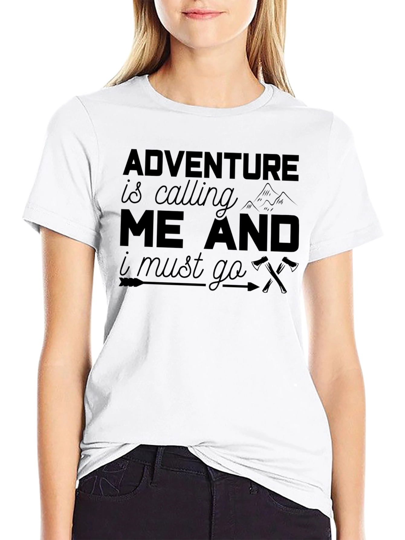 Adventure Awaits Black Graphic Tee