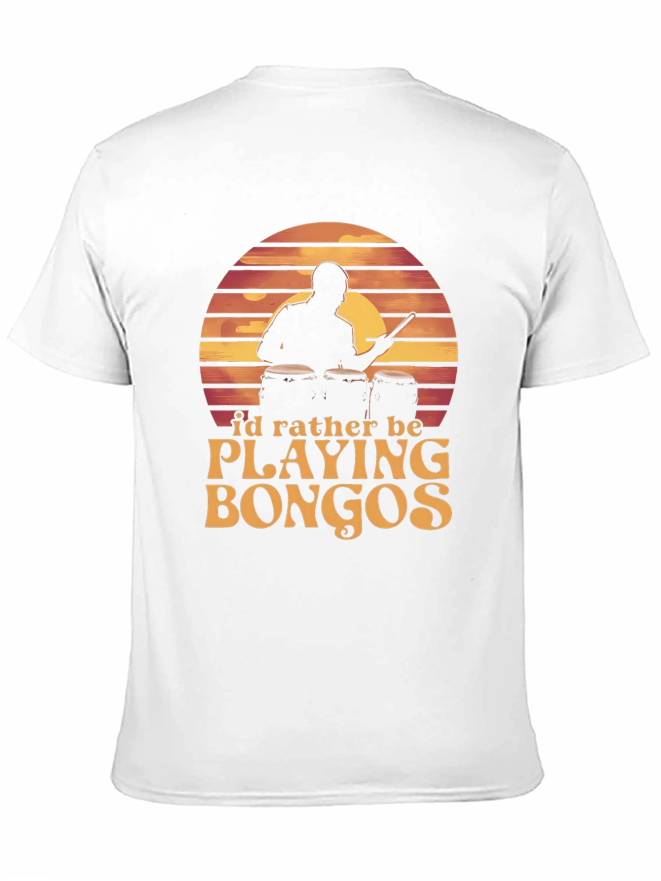 Bongo Player Graphic Tee - Sunset Drummer Shirt
