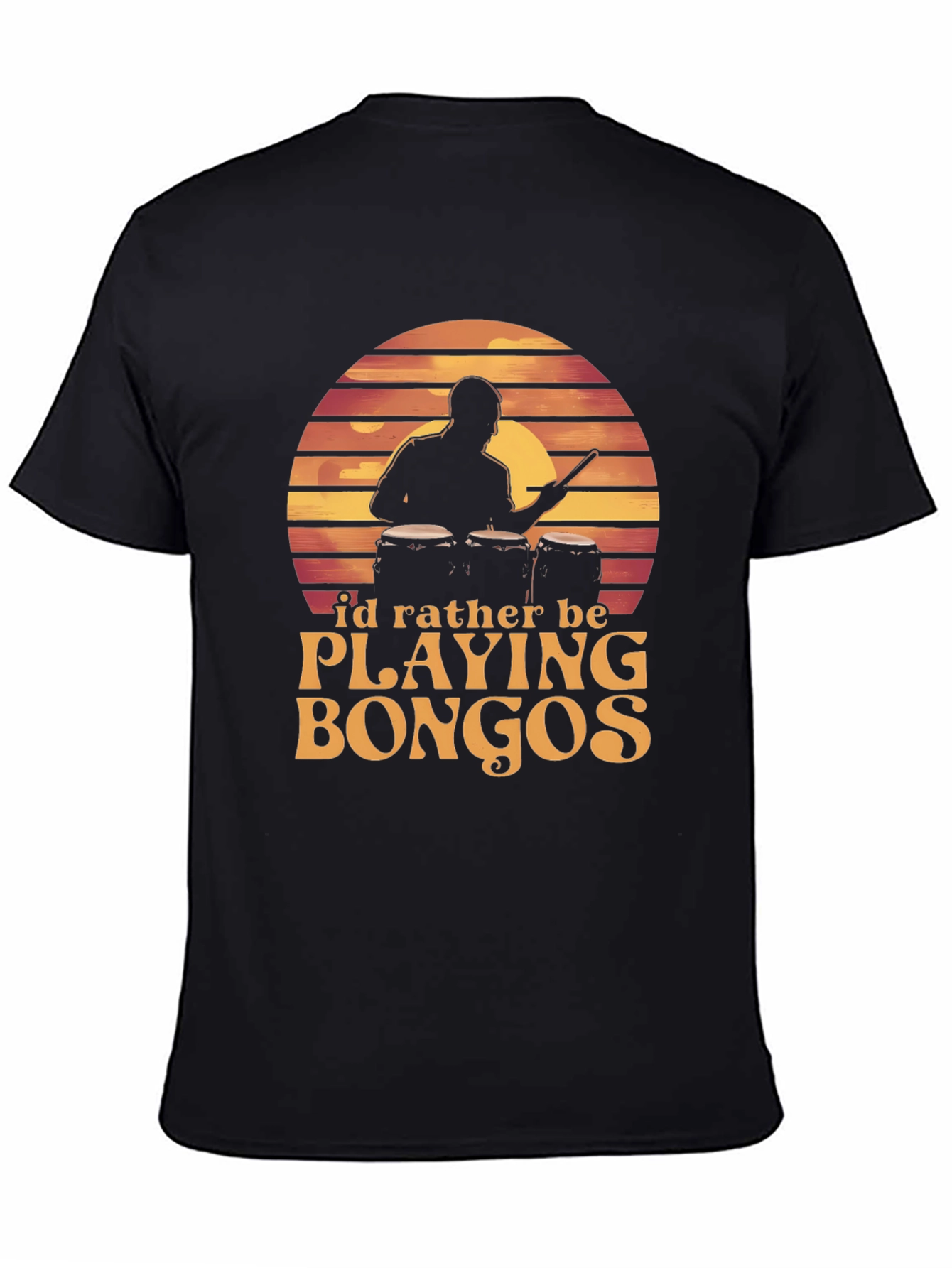 Bongo Player Graphic Tee - Sunset Drummer Shirt