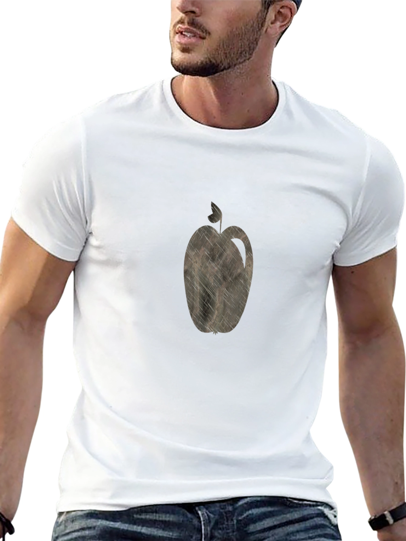 Apple Graphic Print Black T-Shirt