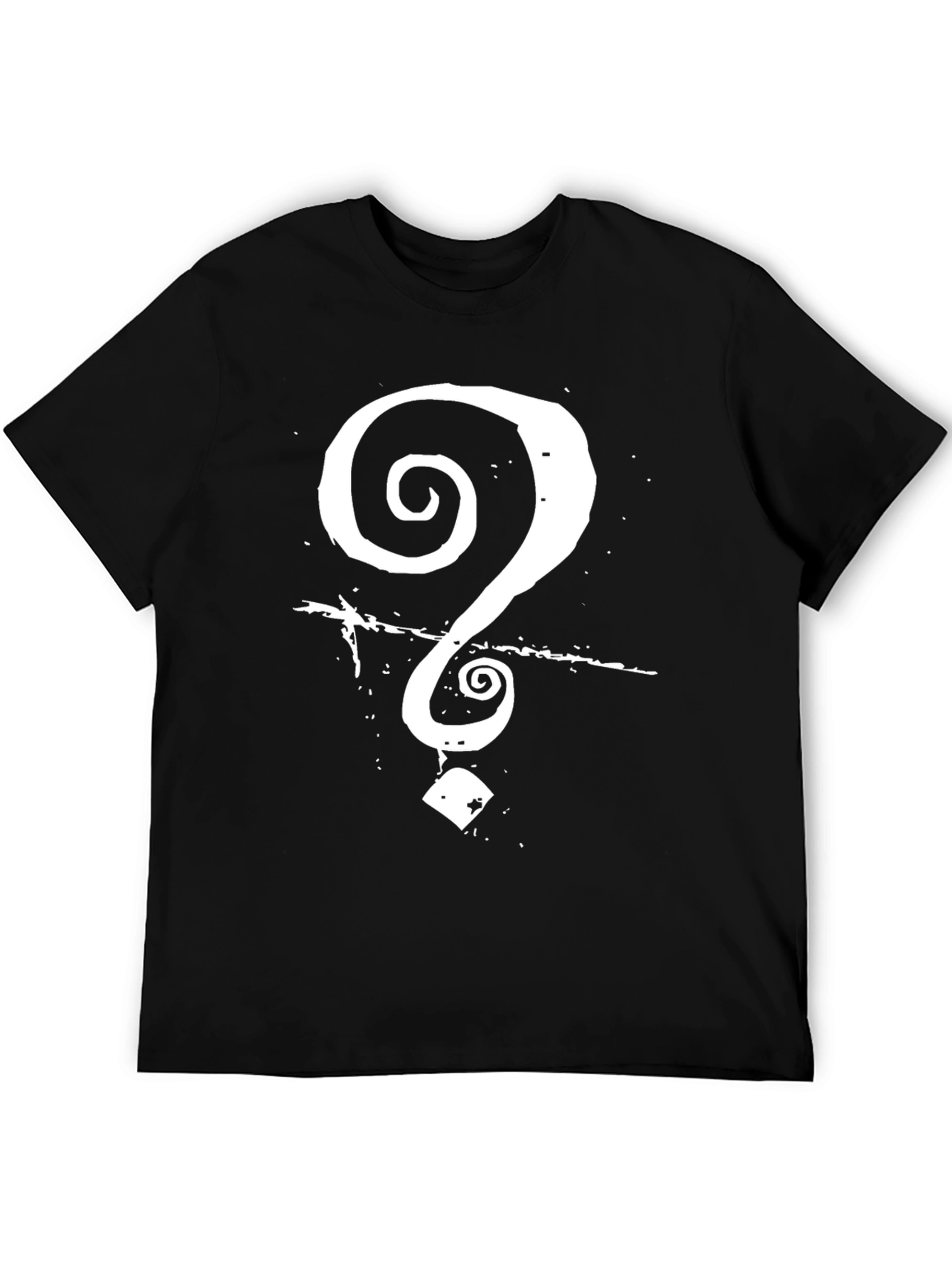 Question Mark Graphic Tee - Black Cotton T-Shirt