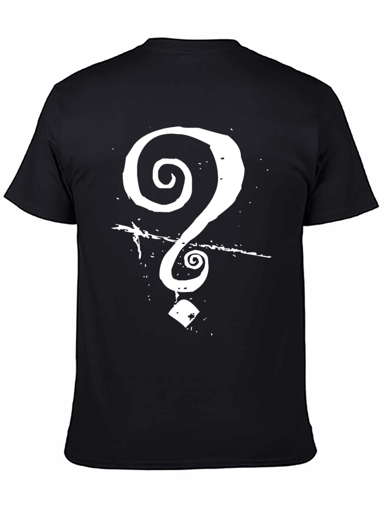Question Mark Graphic Tee - Black Cotton T-Shirt