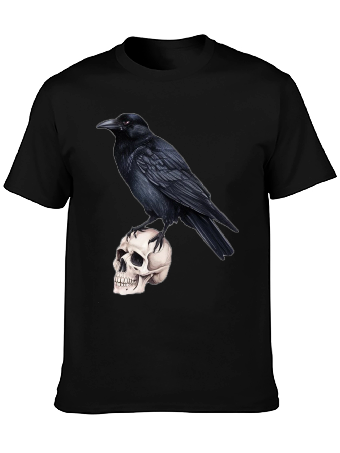 Raven Skull T-Shirt - Gothic Style