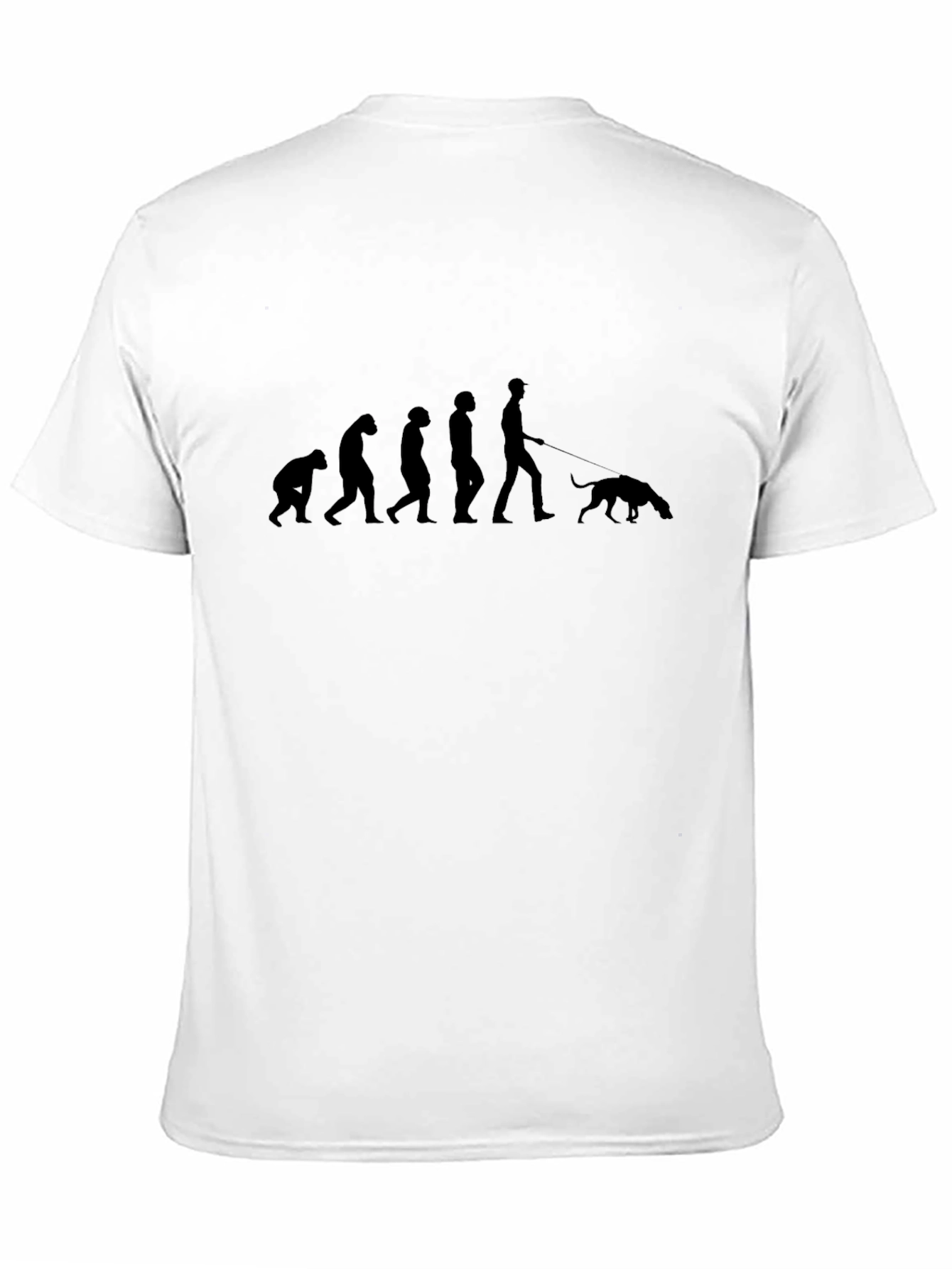 Evolution of Dog Walking Black T-Shirt