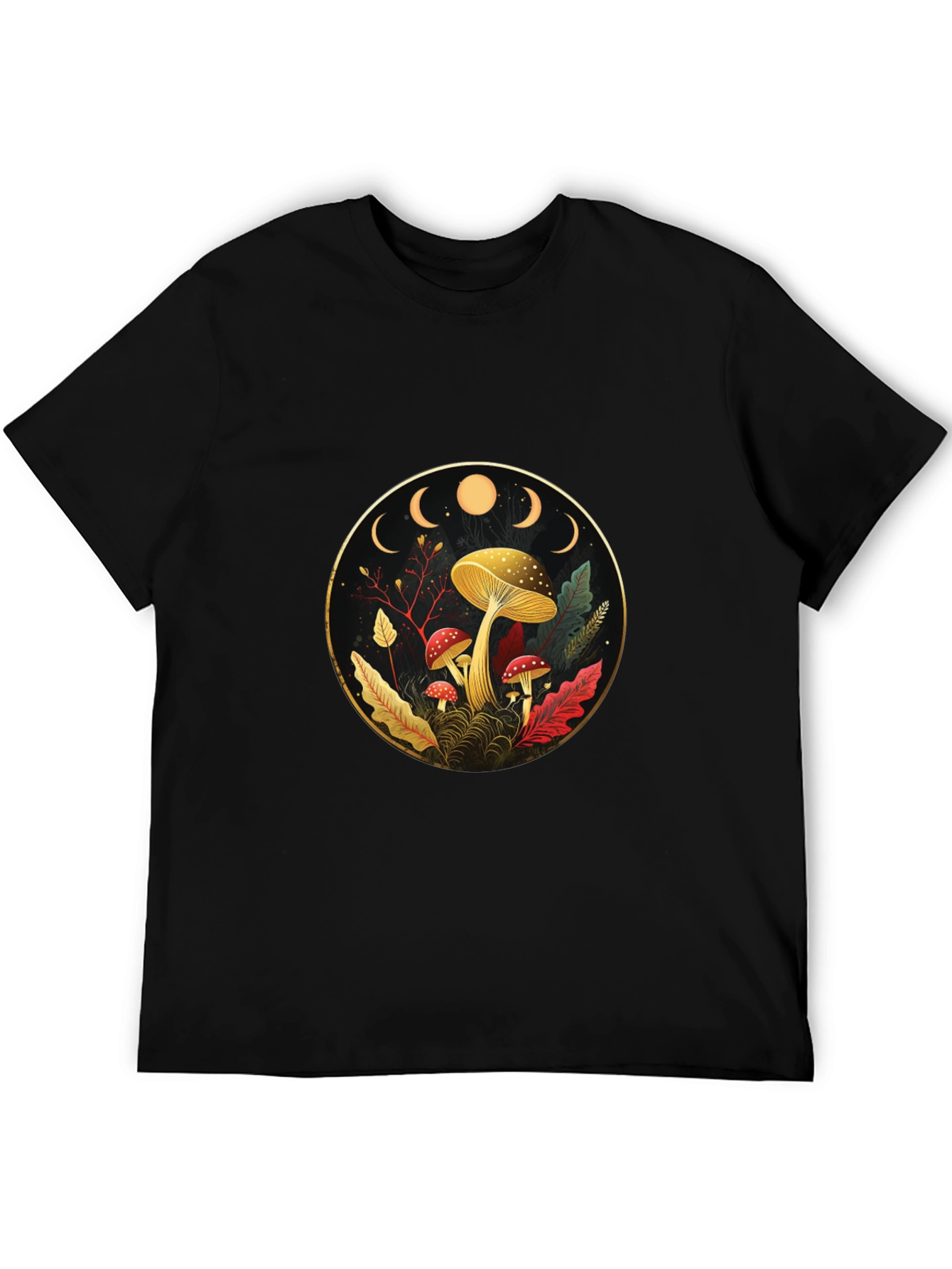 Mystical Mushroom Moon Phase Graphic Tee