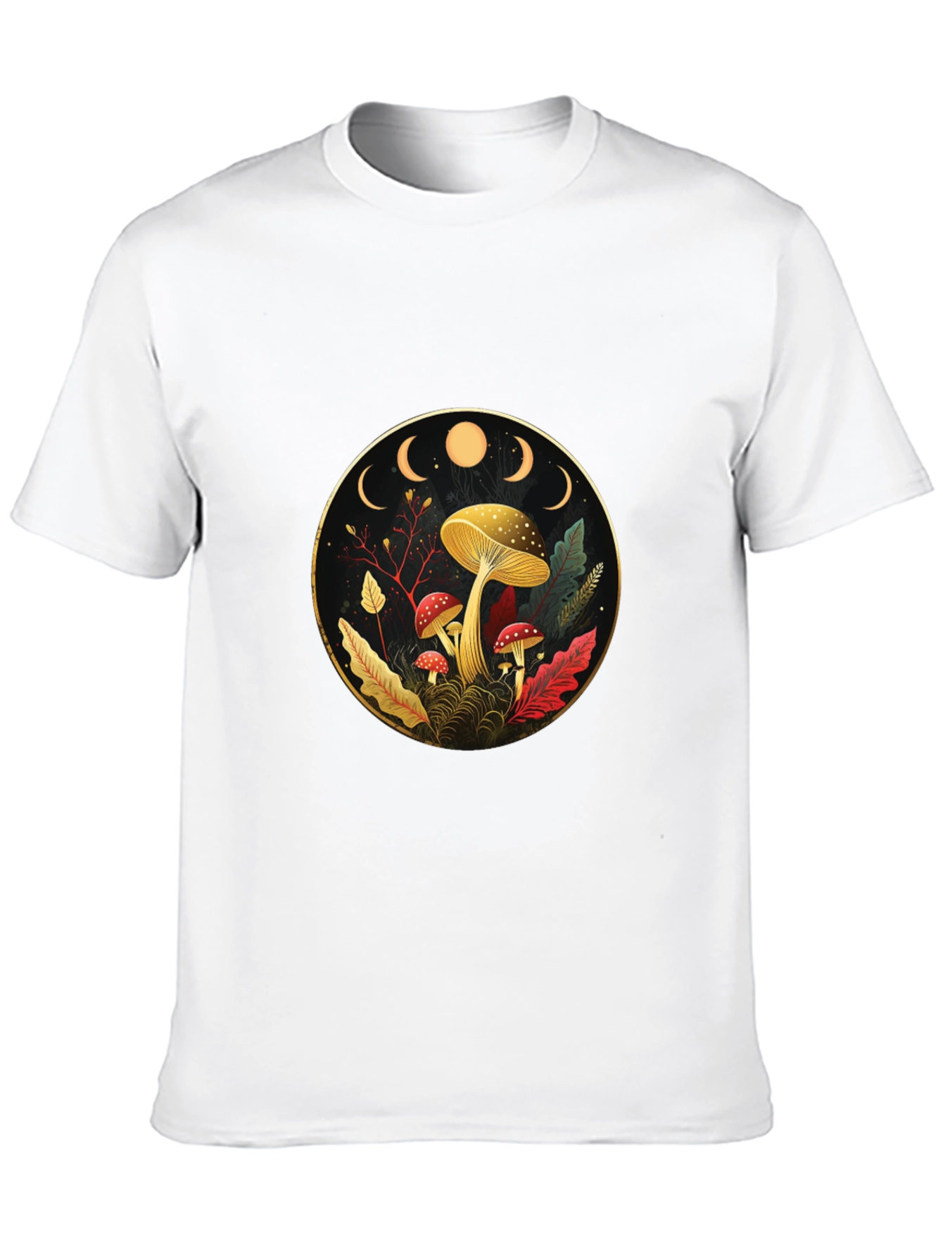 Mystical Mushroom Moon Phase Graphic Tee