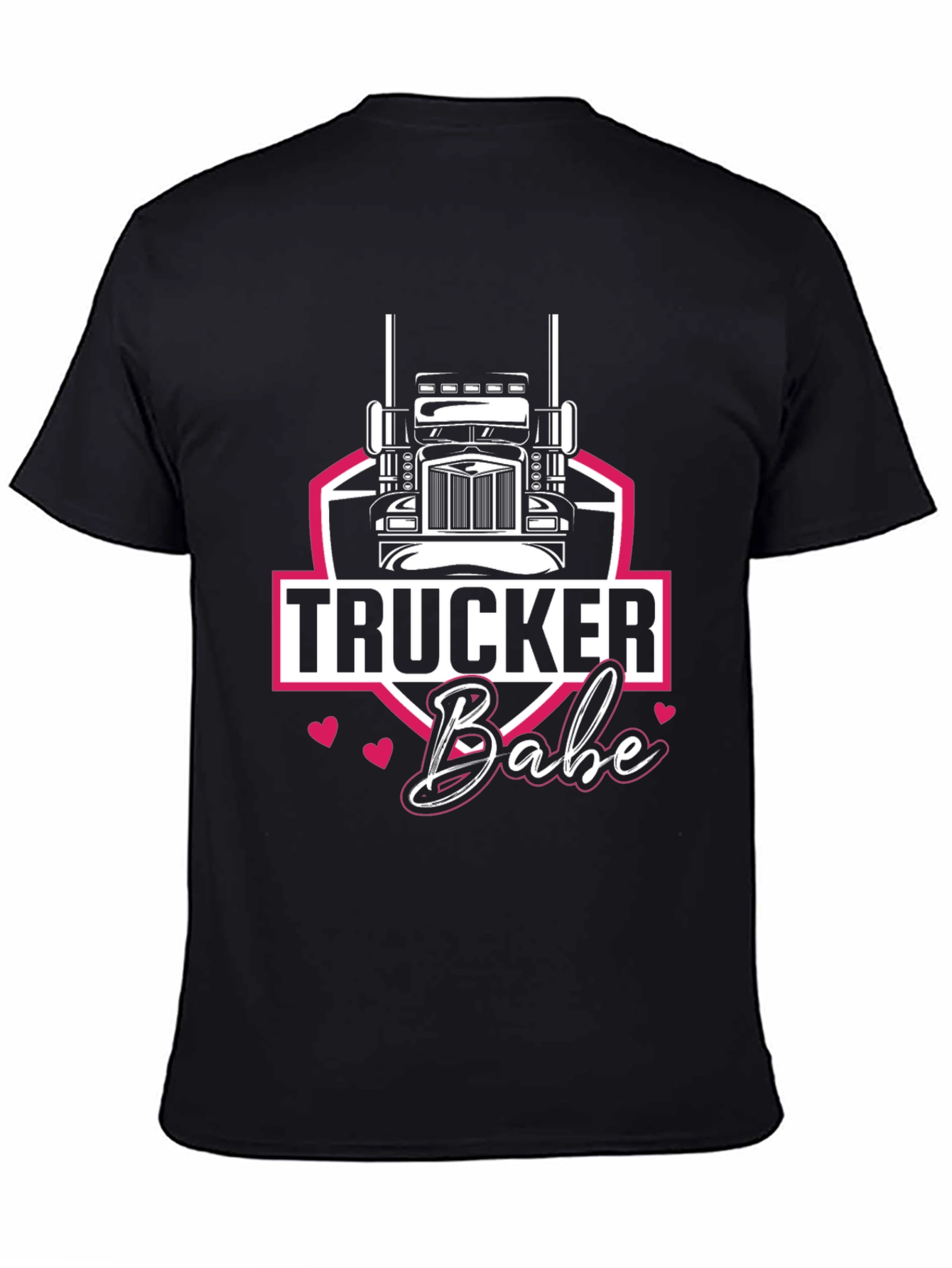 Trucker Babe Graphic Tee - Black