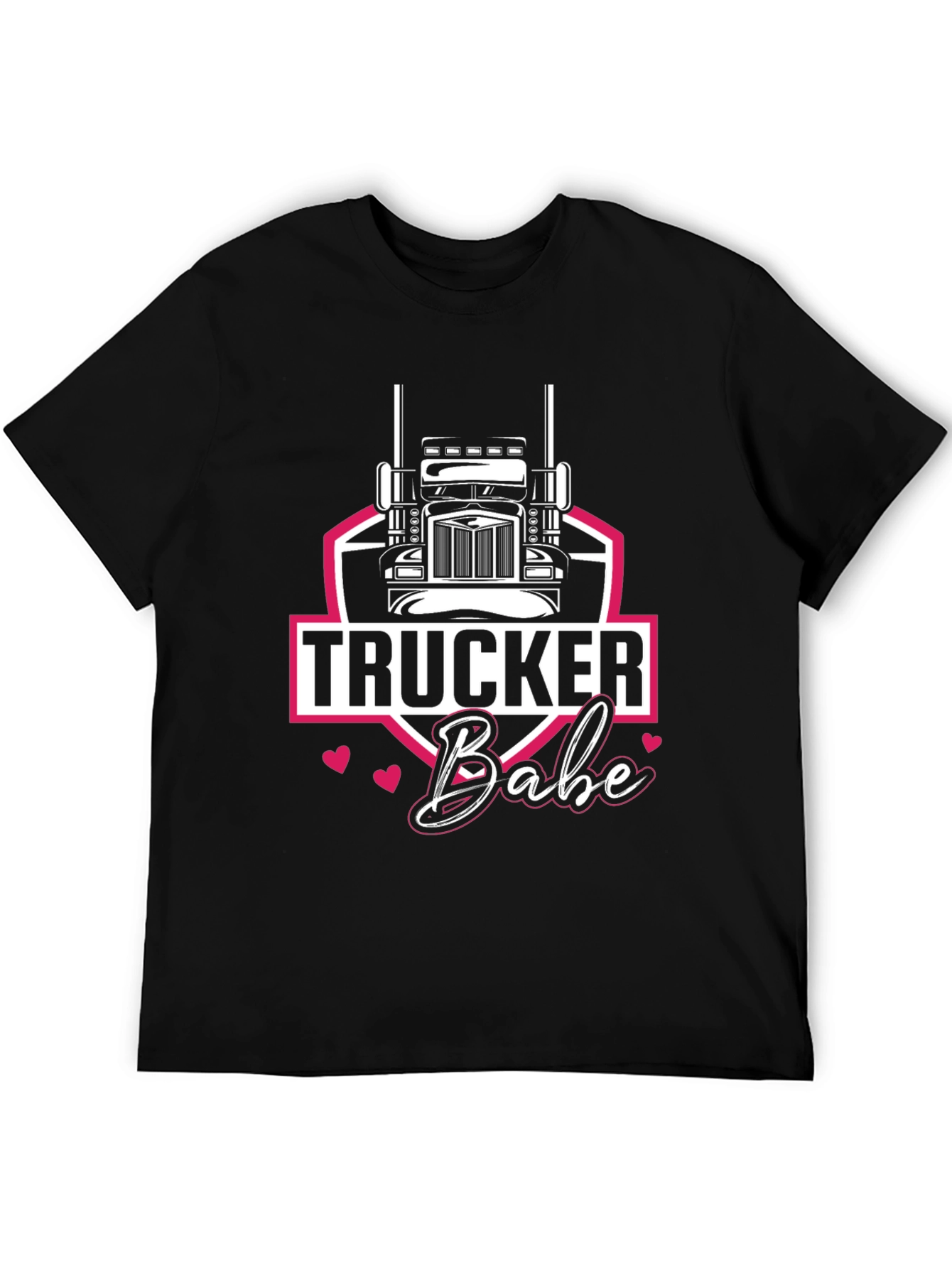 Trucker Babe Graphic Tee - Black