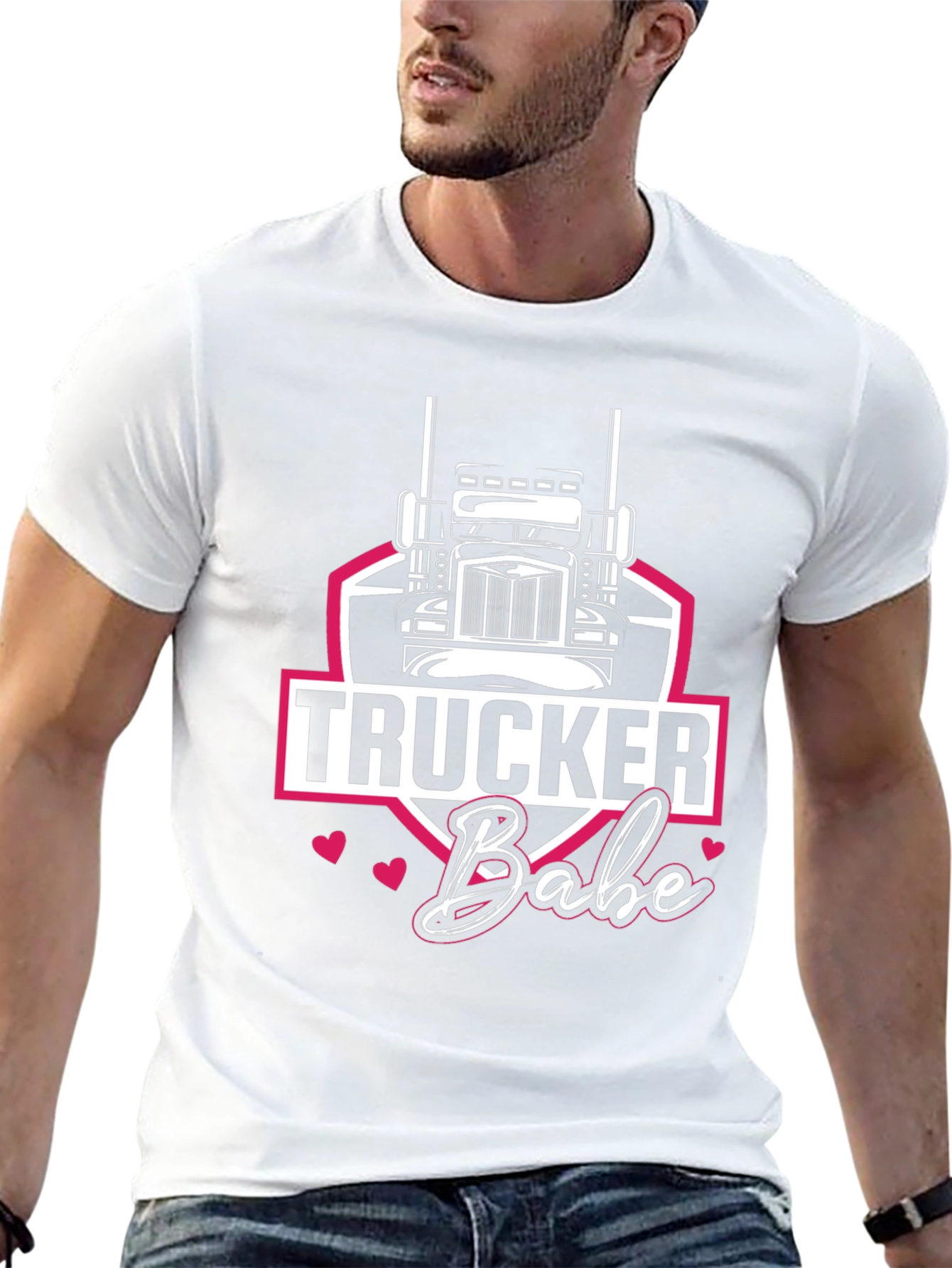 Trucker Babe Graphic Tee - Black