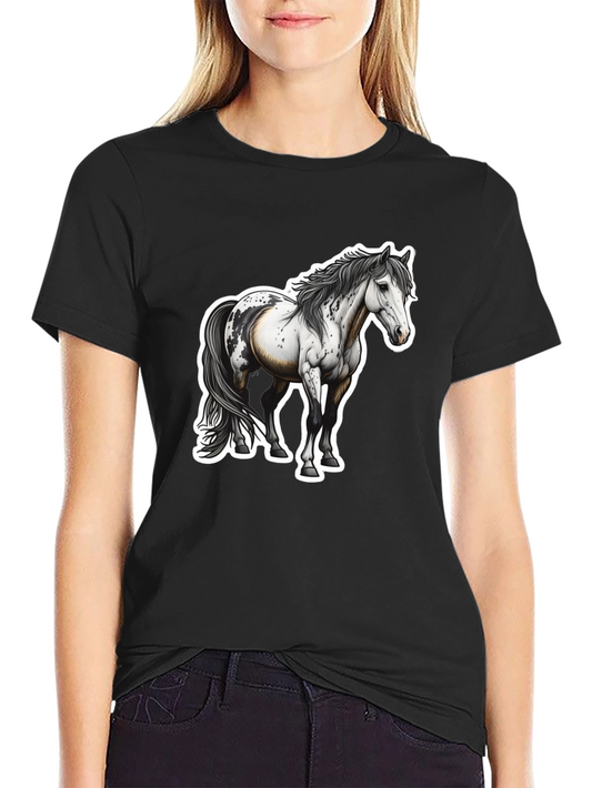 Horse Graphic Black Tee for Men