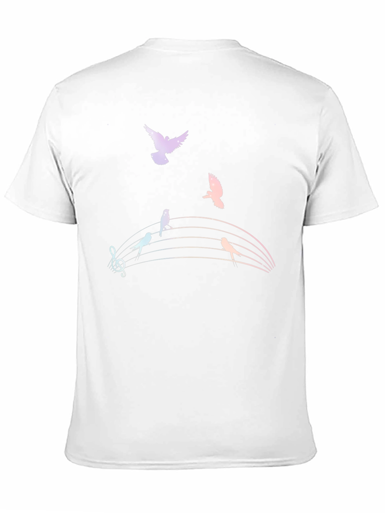Musical Birds Graphic Tee - Black Cotton T-Shirt