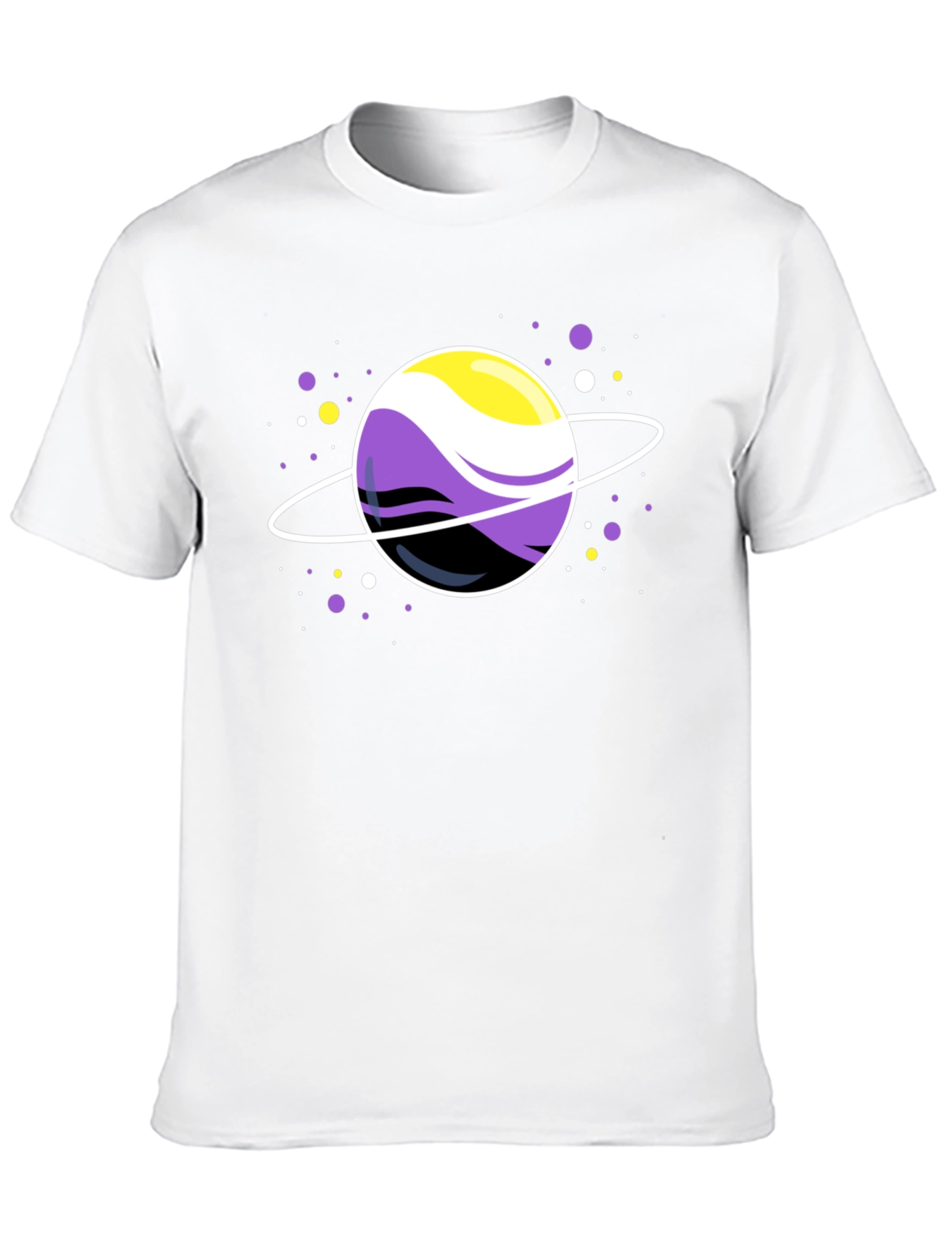 Nonbinary Pride Planet Black T-Shirt