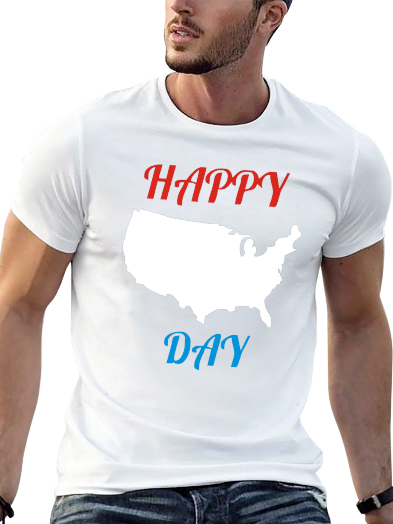 Happy Day USA Map Graphic T-Shirt