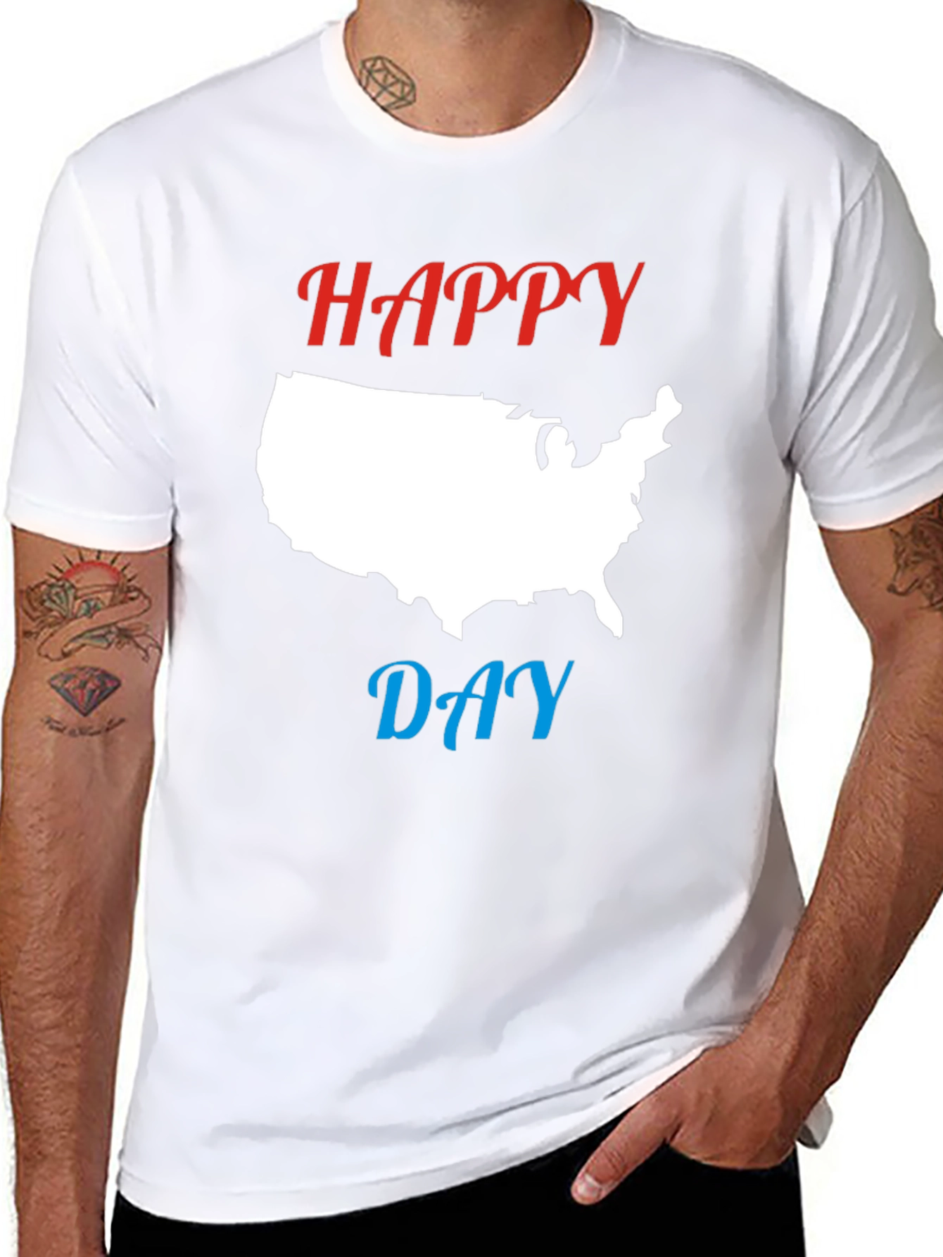 Happy Day USA Map Graphic T-Shirt