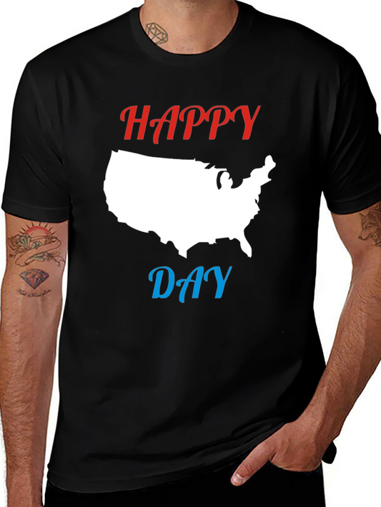 Happy Day USA Map Graphic T-Shirt
