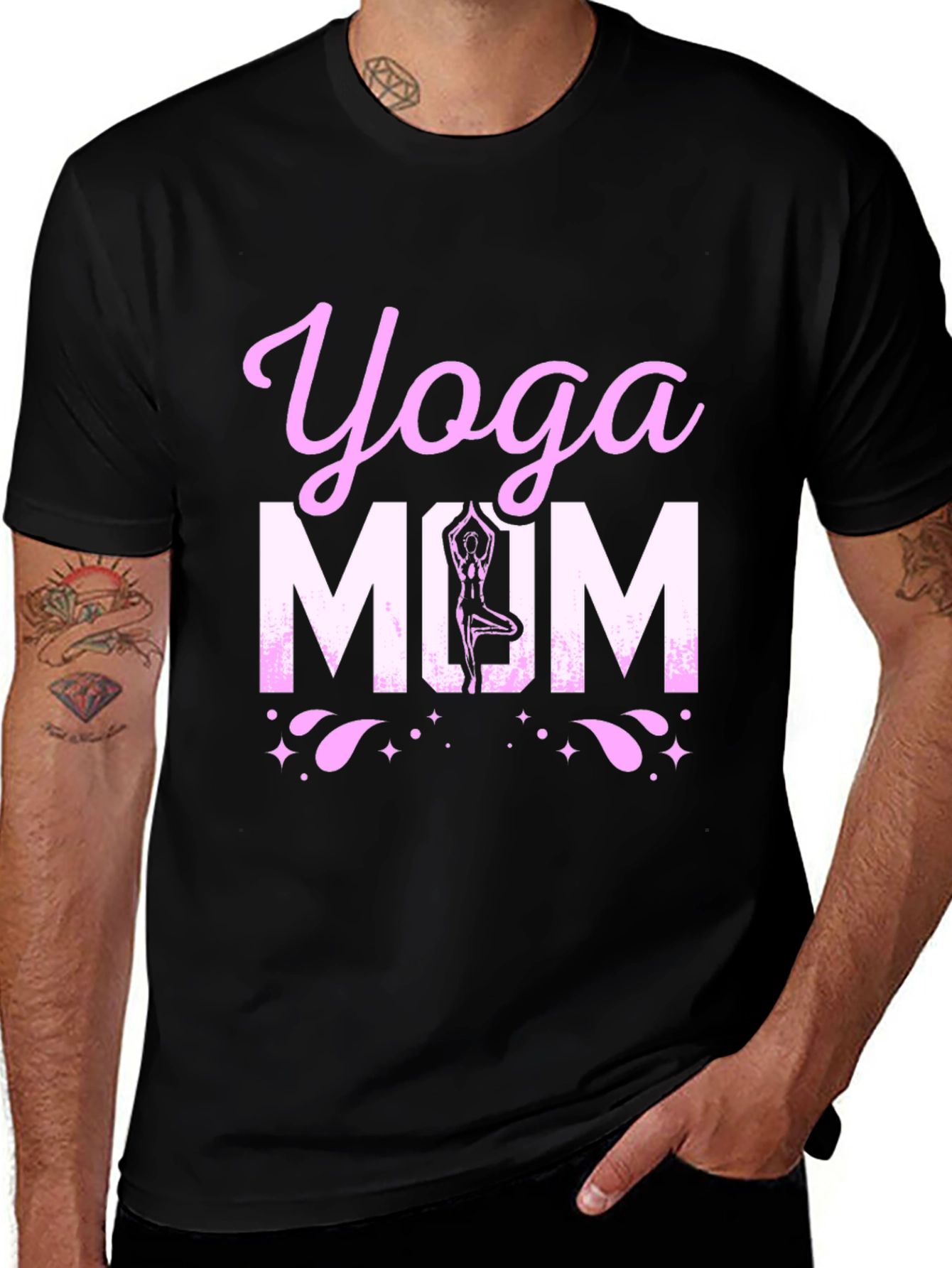 Yoga Mom Black Graphic T-Shirt