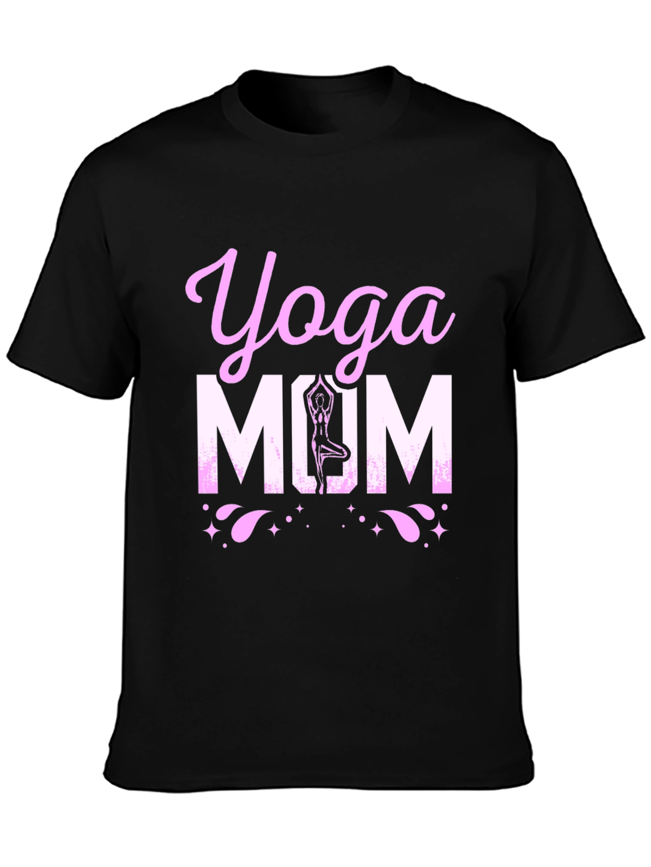 Yoga Mom Black Graphic T-Shirt
