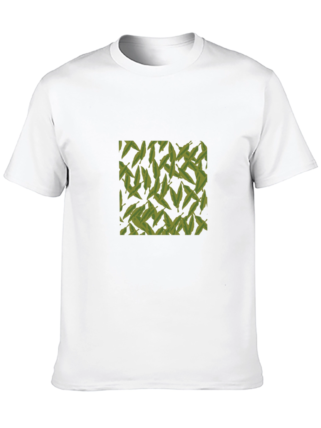 Leaf Pattern Black T-Shirt