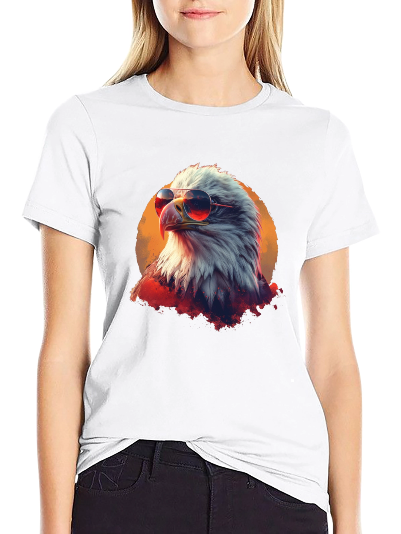 Cool Eagle Graphic Tee - Patriotic American Bird