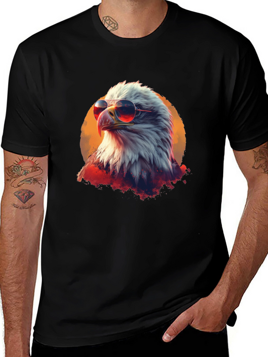 Cool Eagle Graphic Tee - Patriotic American Bird