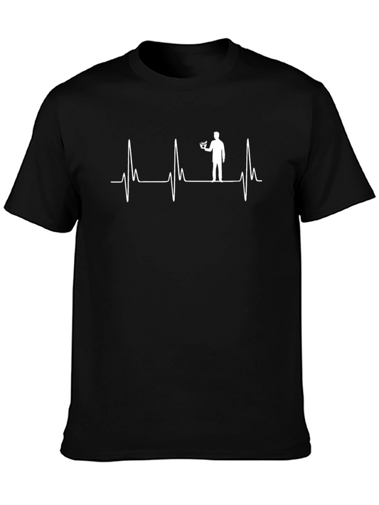 Bartender Heartbeat T-Shirt - Black Graphic Tee