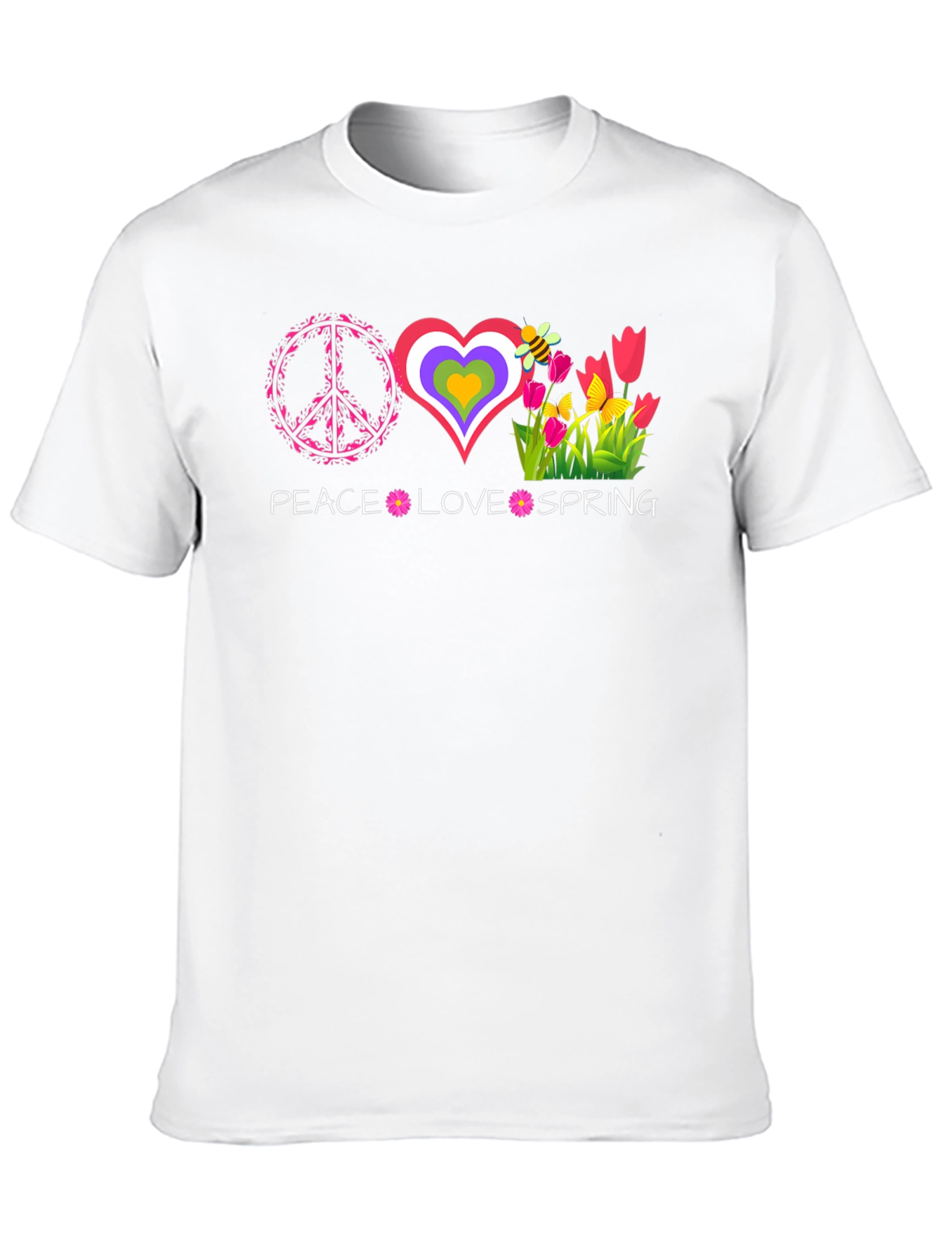 Peace Love Spring T-Shirt - Retro Graphic Tee