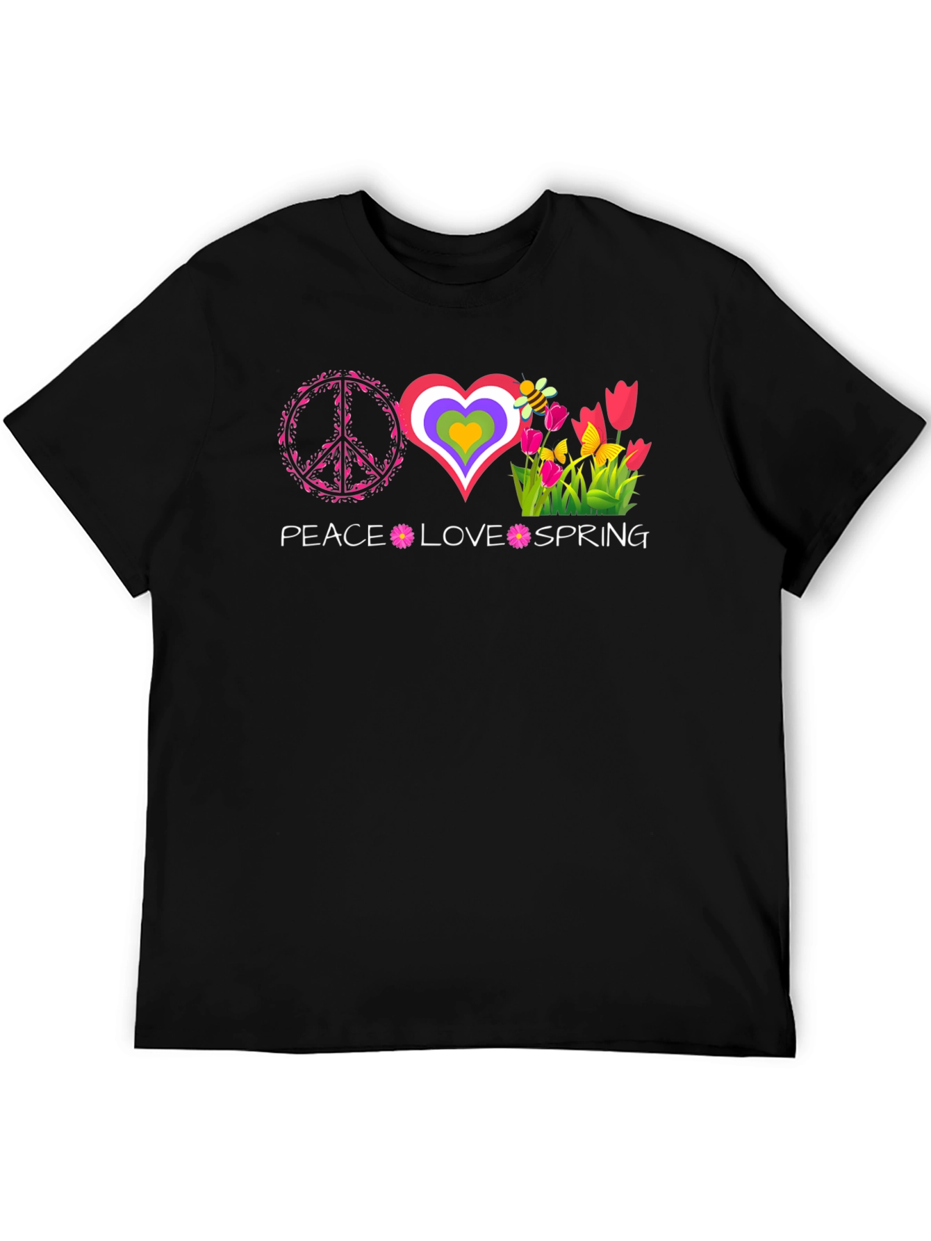Peace Love Spring T-Shirt - Retro Graphic Tee